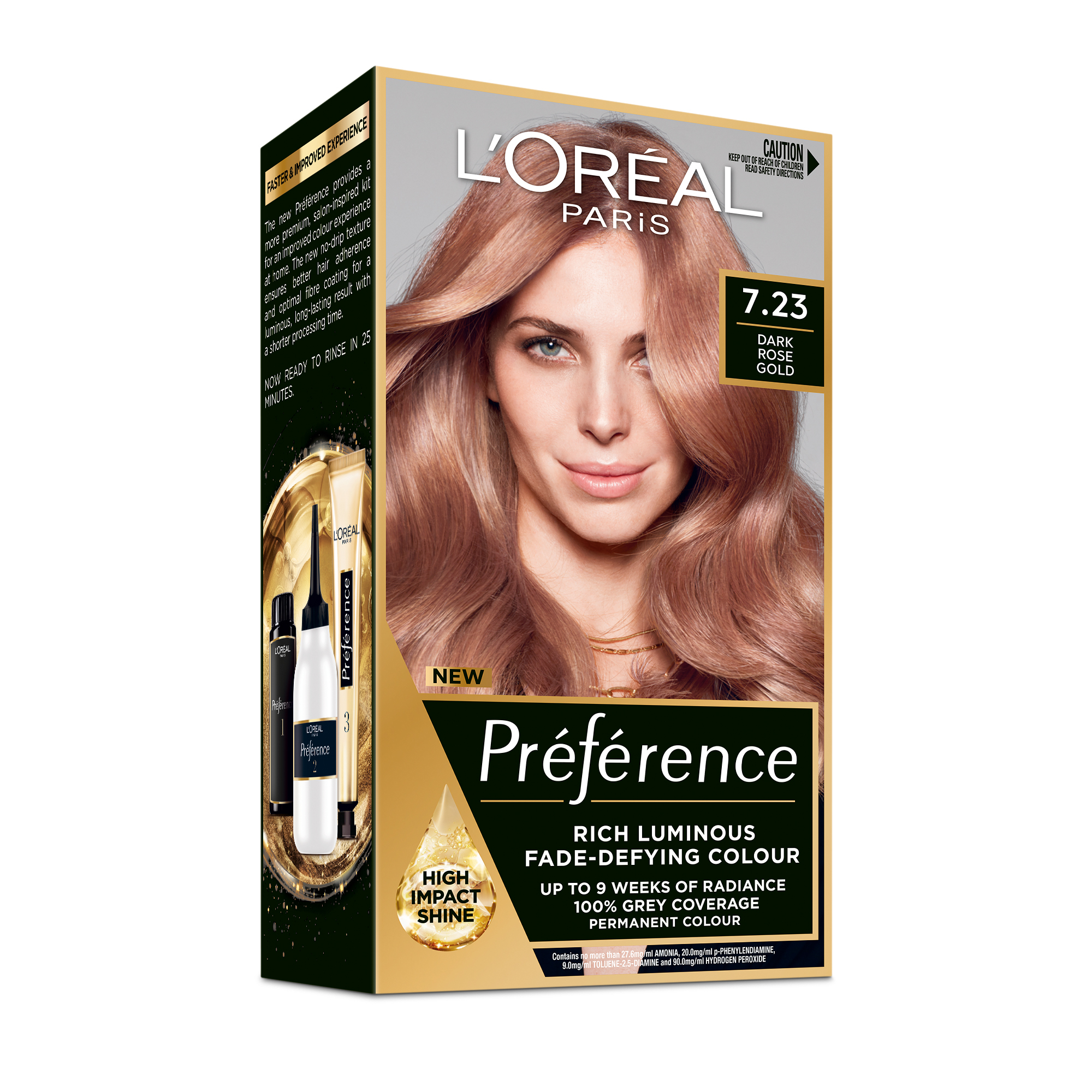 L'Oreal Paris Preference 7.23 Rich Dark Rose Gold 1 each - Image 1