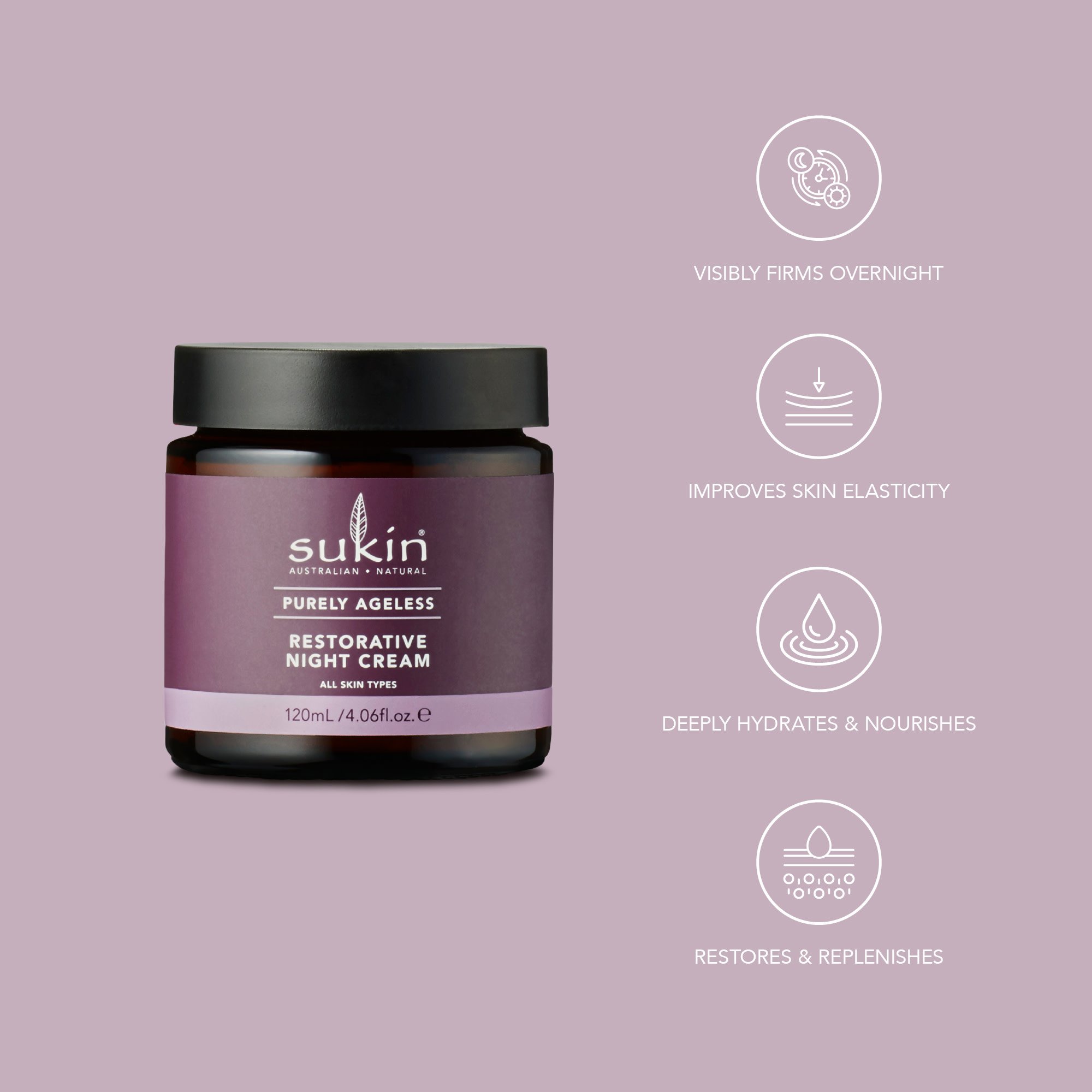 Sukin Purely Ageless Restorative Night Cream 120ml - Image 11