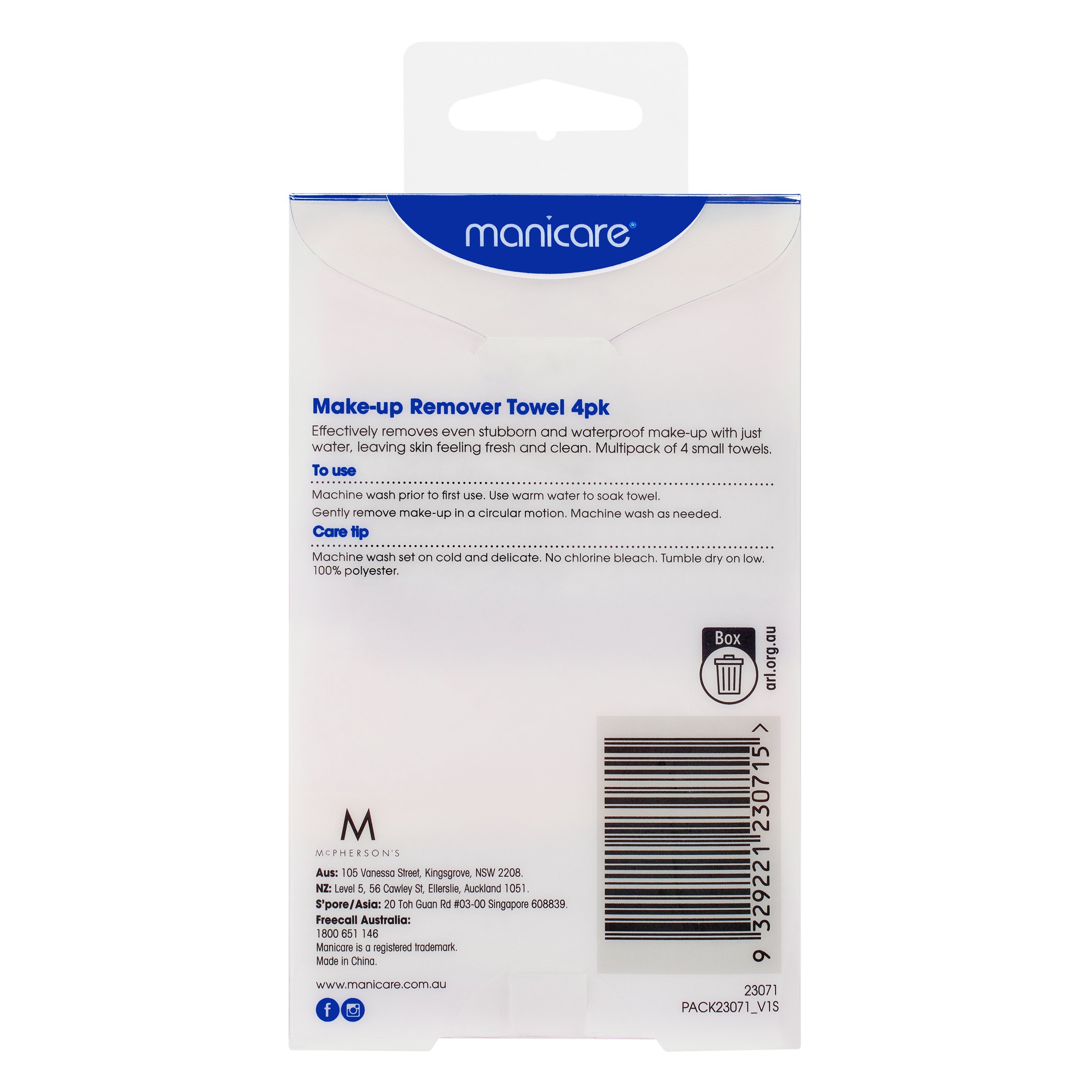 Manicare Make-Up Remover Towel 4 pack - Image 2