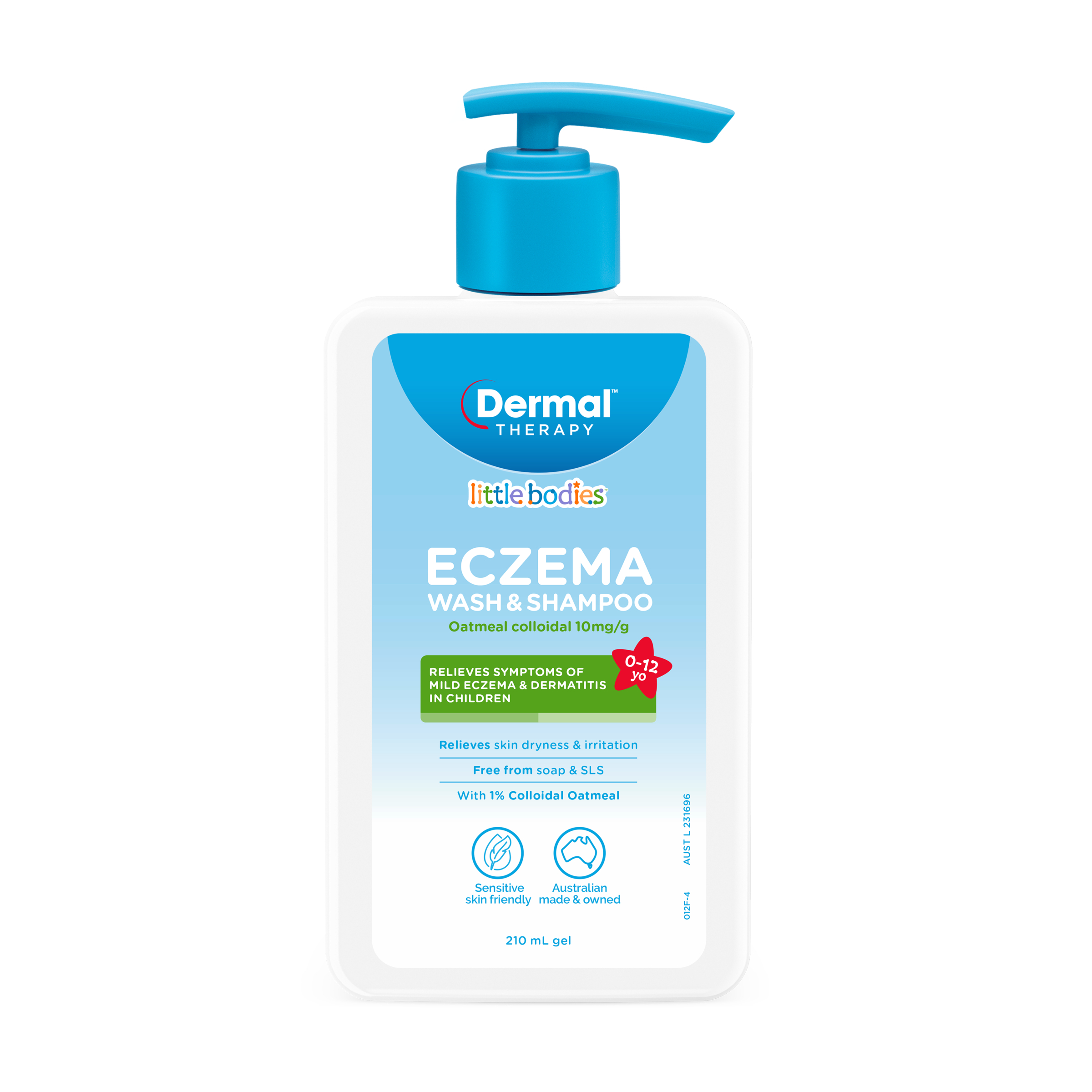 Dermal Therapy Little Bodies Eczema Wash & Shampoo Bottle With Pump 210ml - Image 1