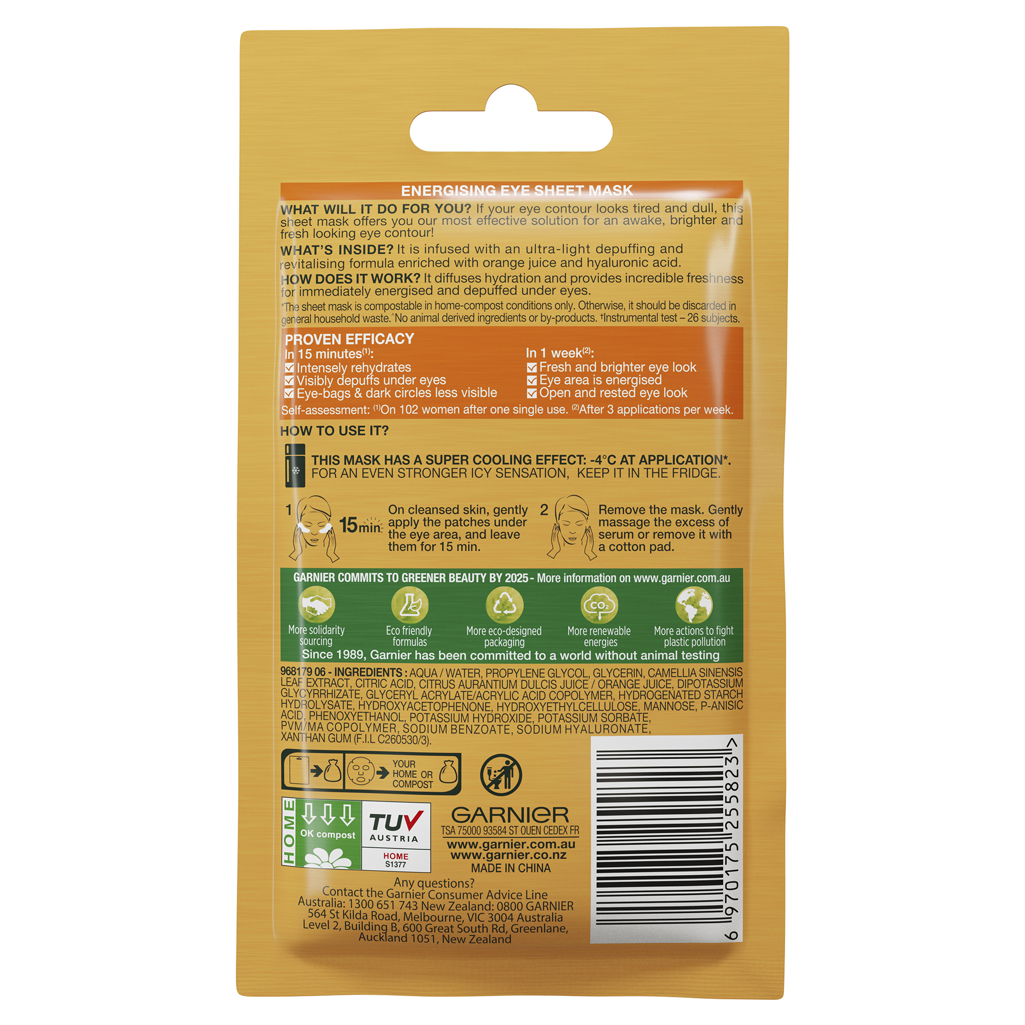 Garnier Hydrabomb Eye Tissue Mask Orange 5ml - Image 2