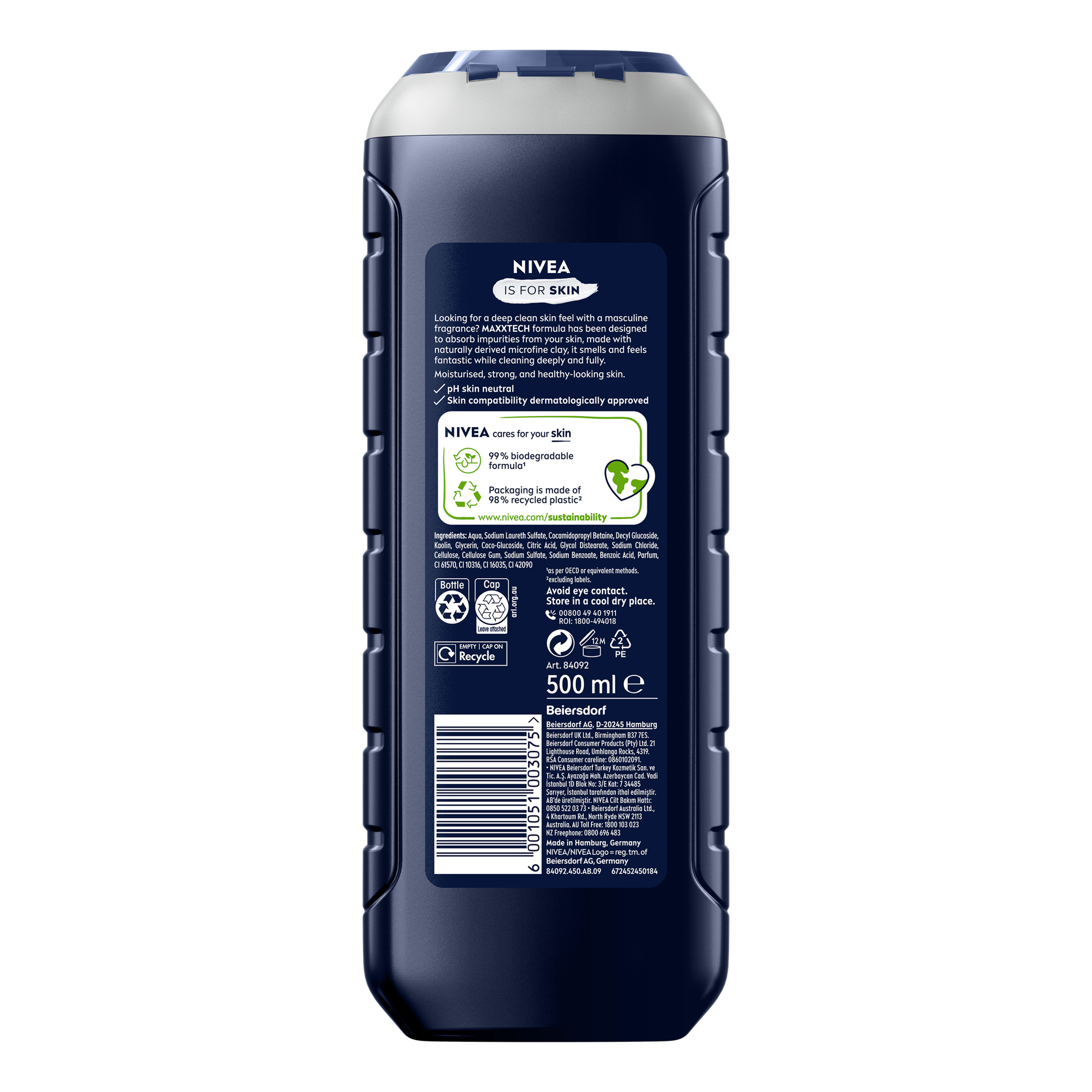 Nivea MEN Deep Clean Shower Gel 500ml - Image 2