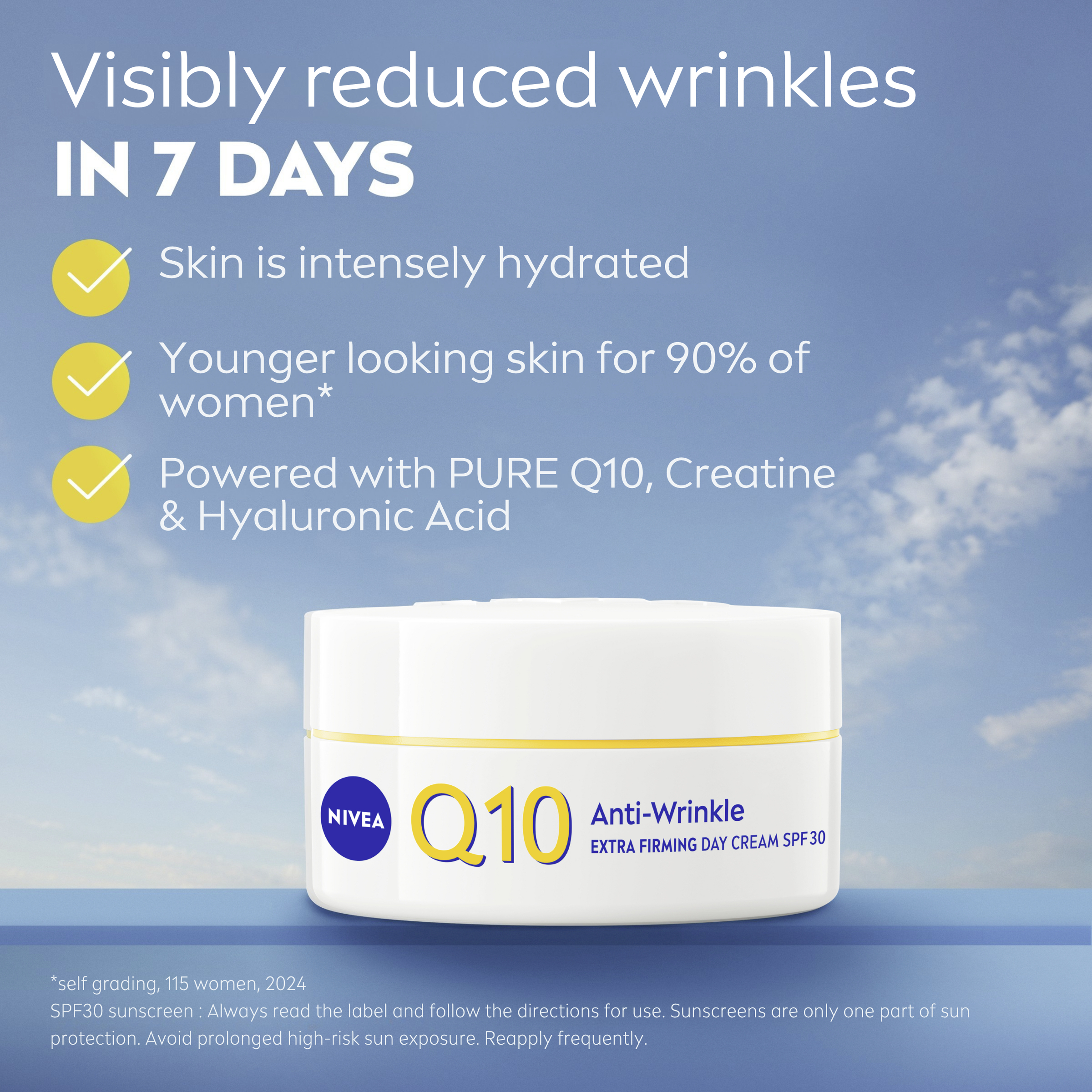 Nivea Q10 Anti-Wrinkle Extra Firming Day Cream SPF30 - 50ml - Image 8