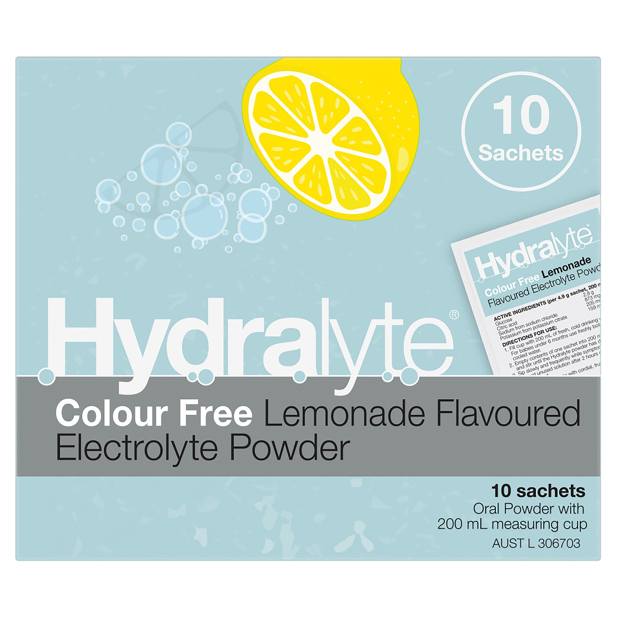 Hydralyte Electrolyte Powder Lemonade Flavoured 10 Sachets - Image 12