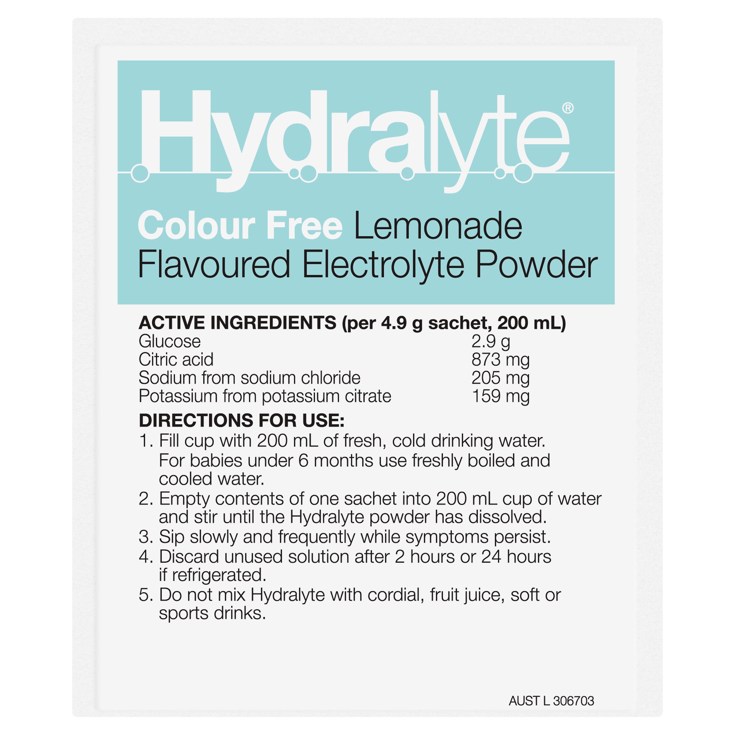 Hydralyte Electrolyte Powder Lemonade Flavoured 10 Sachets - Image 8