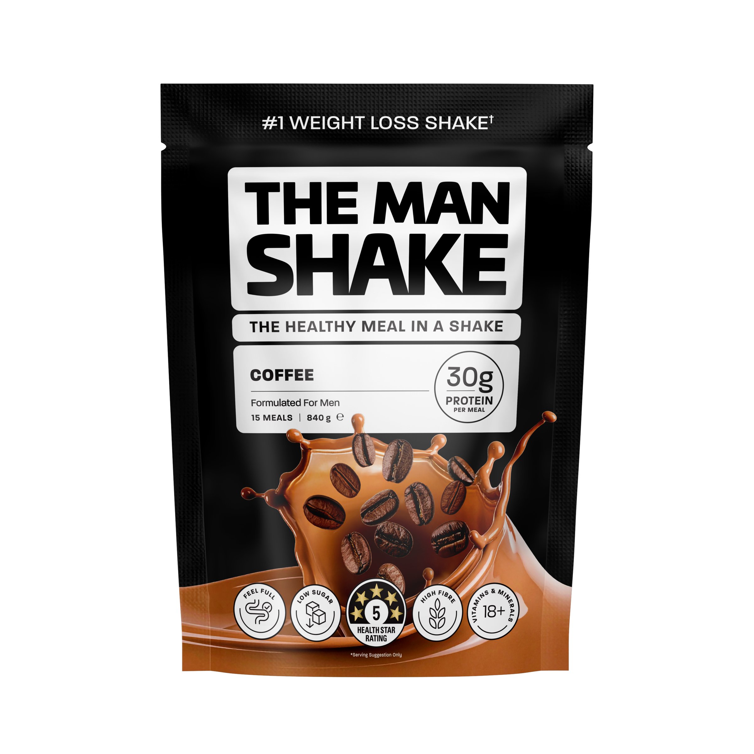 The Man Shake Meal Replacement Coffee 840g - Image 1
