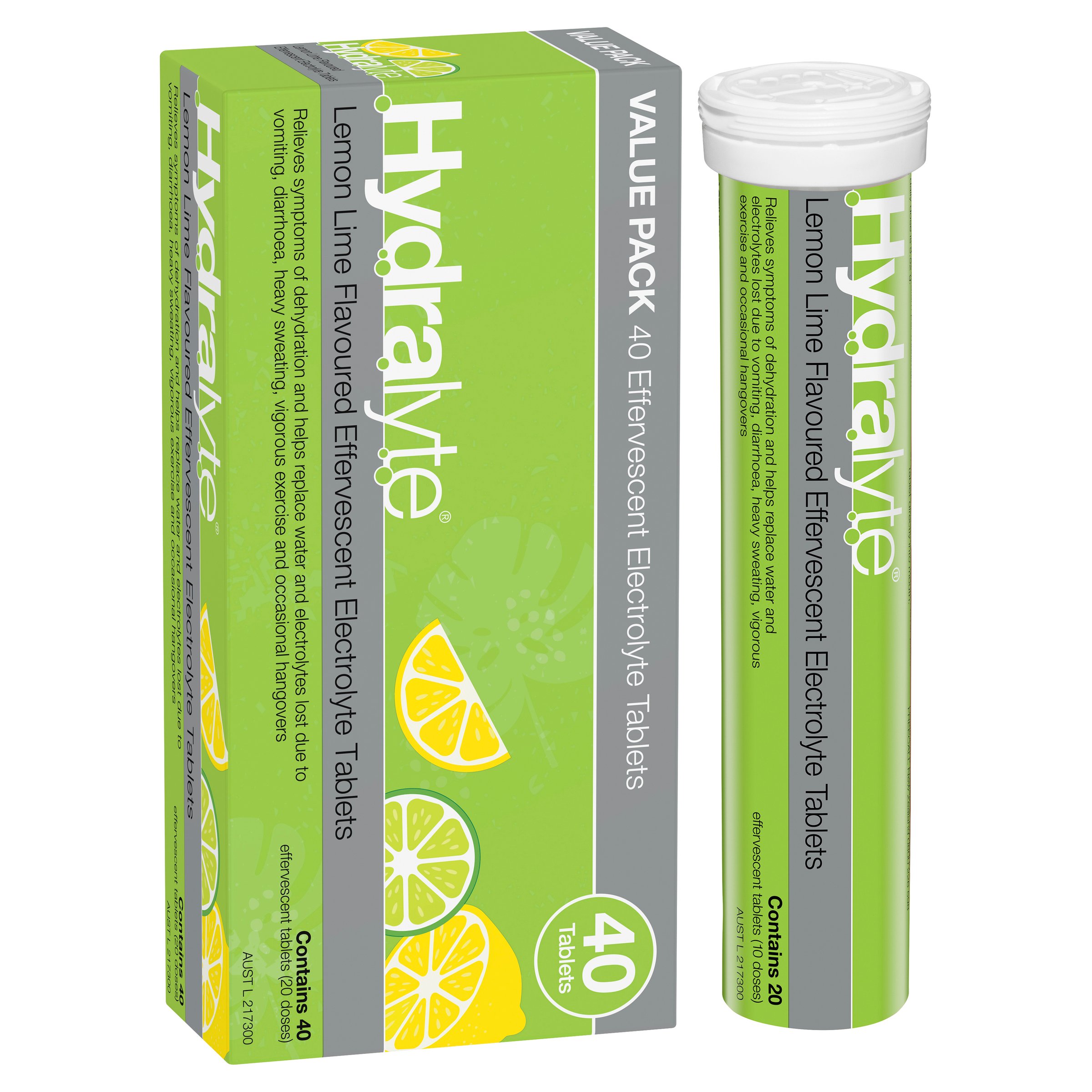 Hydralyte Effervescent Lemon Lime 40 tablets - Image 14