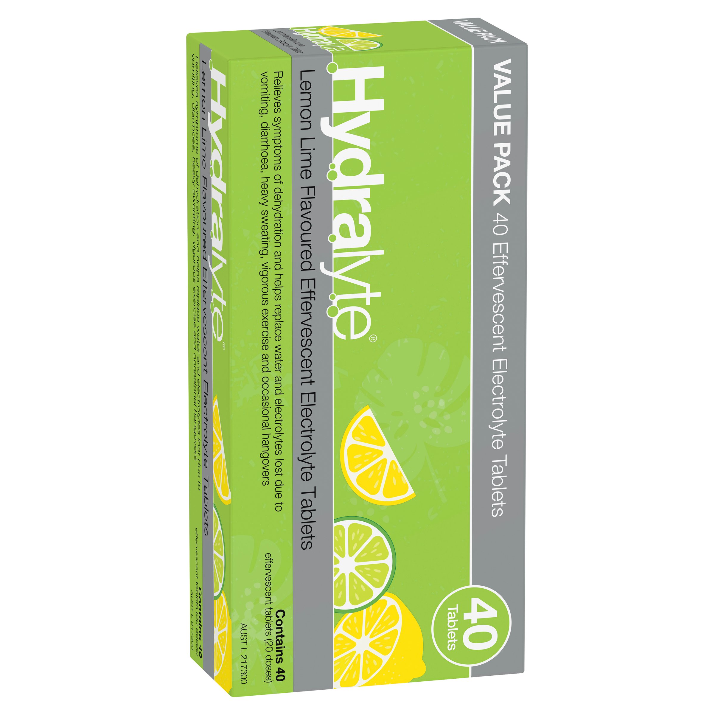 Hydralyte Effervescent Lemon Lime 40 tablets - Image 15