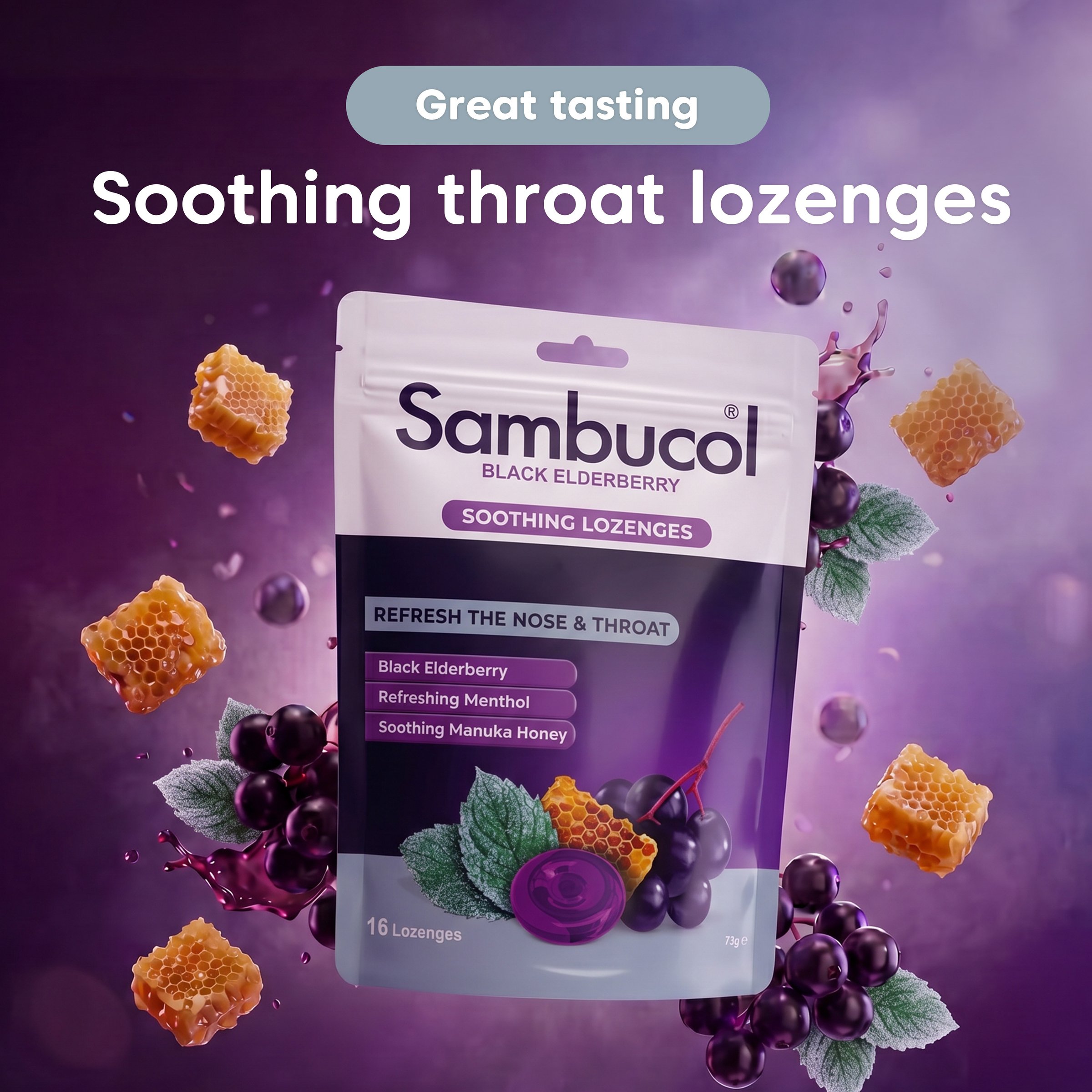 Sambucol Relief Nose + Throat 16 lozenges - Image 5