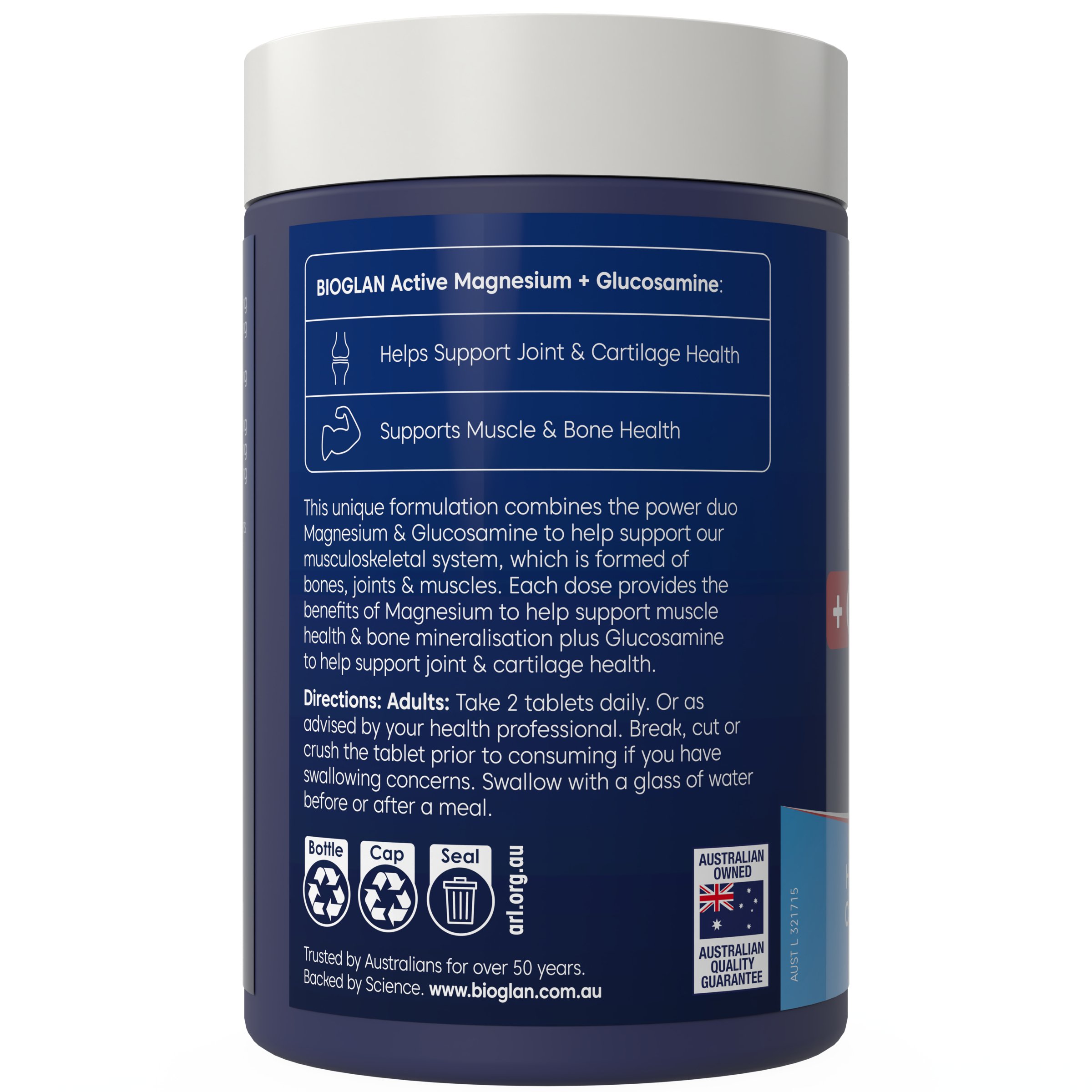 Bioglan Active Magnesium+Glucosamine 180 tablets - Image 2