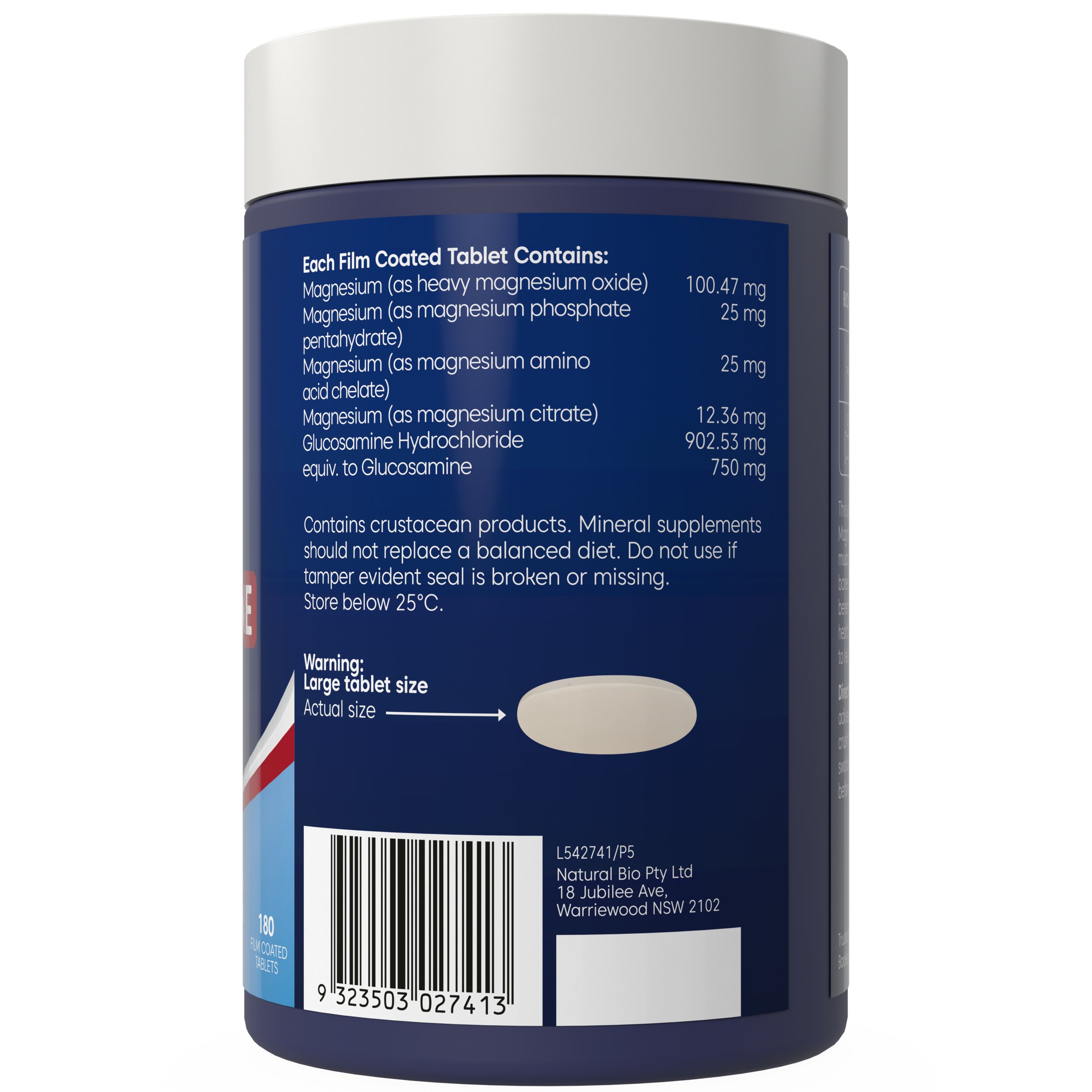 Bioglan Active Magnesium+Glucosamine 180 tablets - Image 3