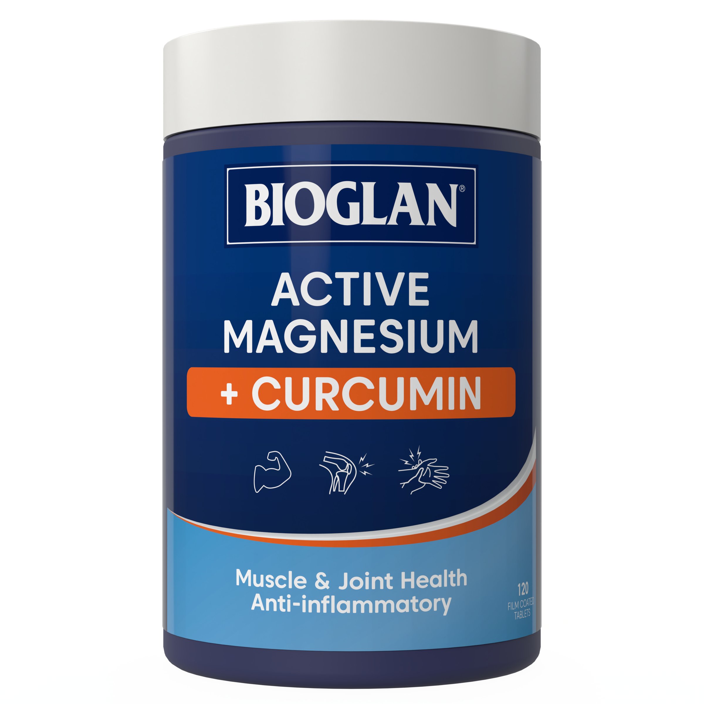 Bioglan Active Magnesium + Curcumin 120 tablets - Image 1