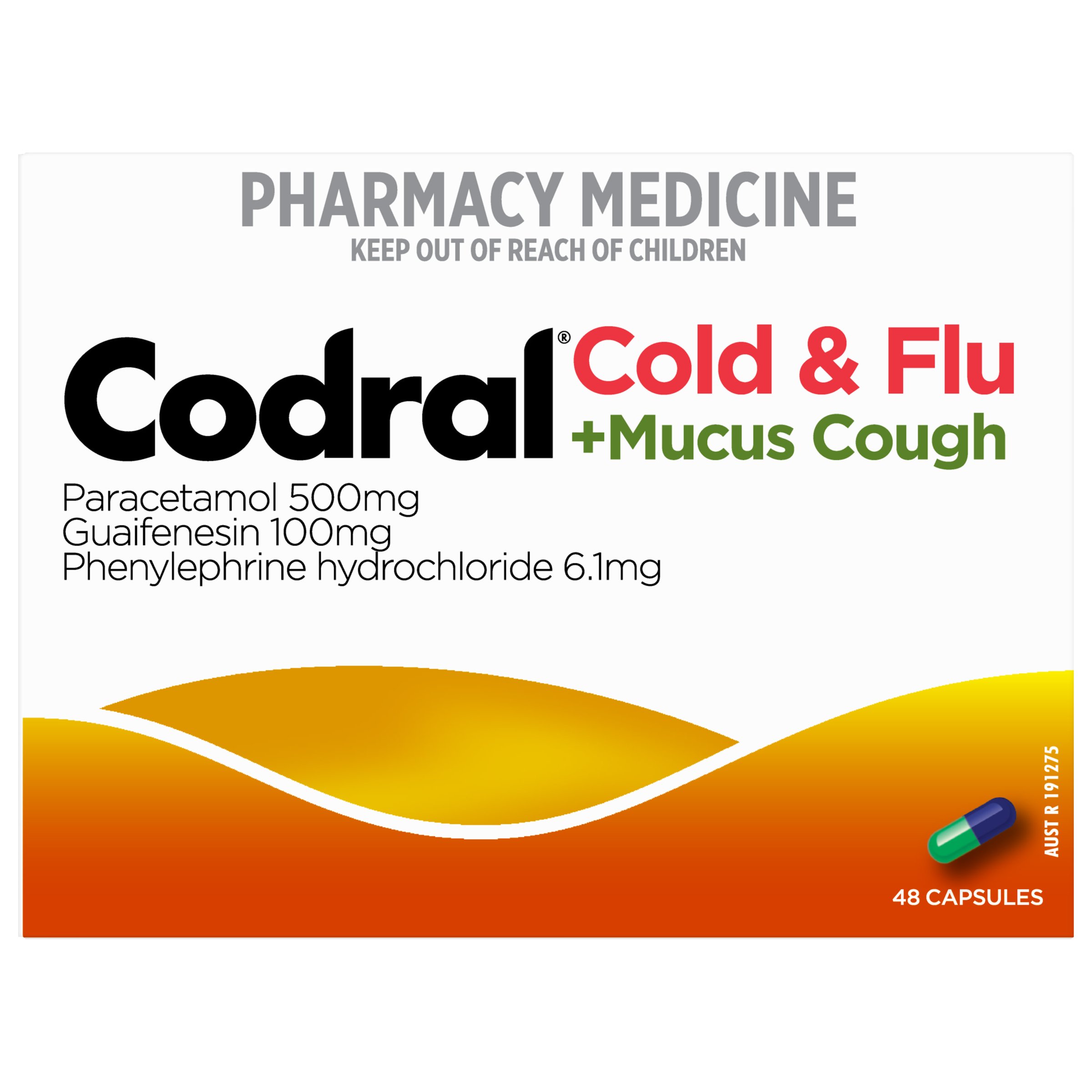 Codral Cold & Flu + Mucus Cough 48 capsules - Image 1