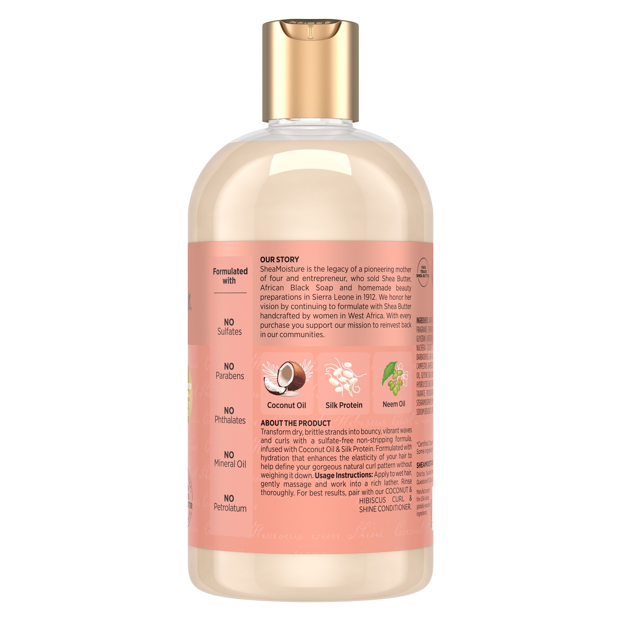 SheaMoisture Coconut & Hibiscus Curl & Shine Shampoo 384ml - Image 2