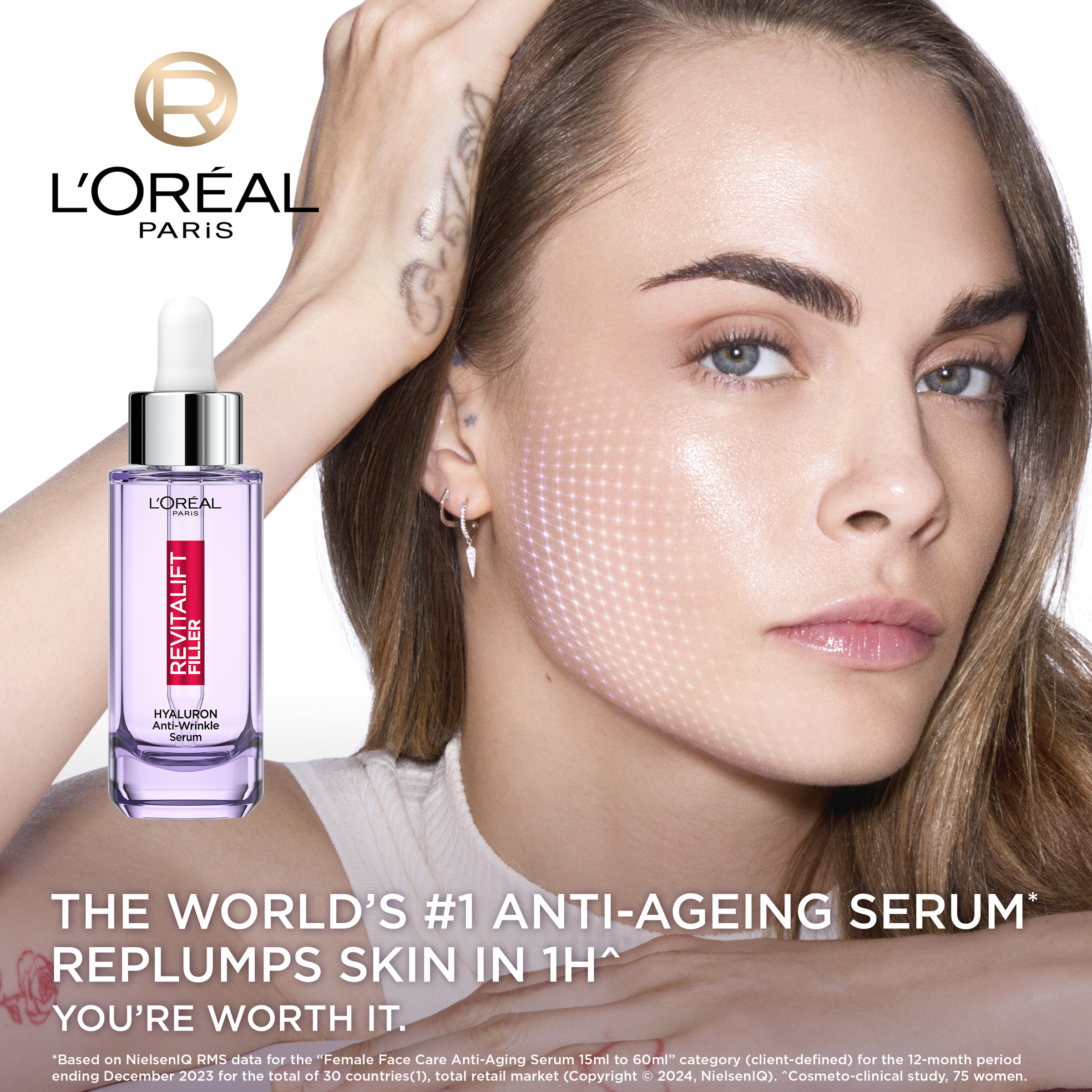 L'Oreal Paris Revitalift Filler 1.5% HA Anti-Wrinkle Serum 30ml - Image 3