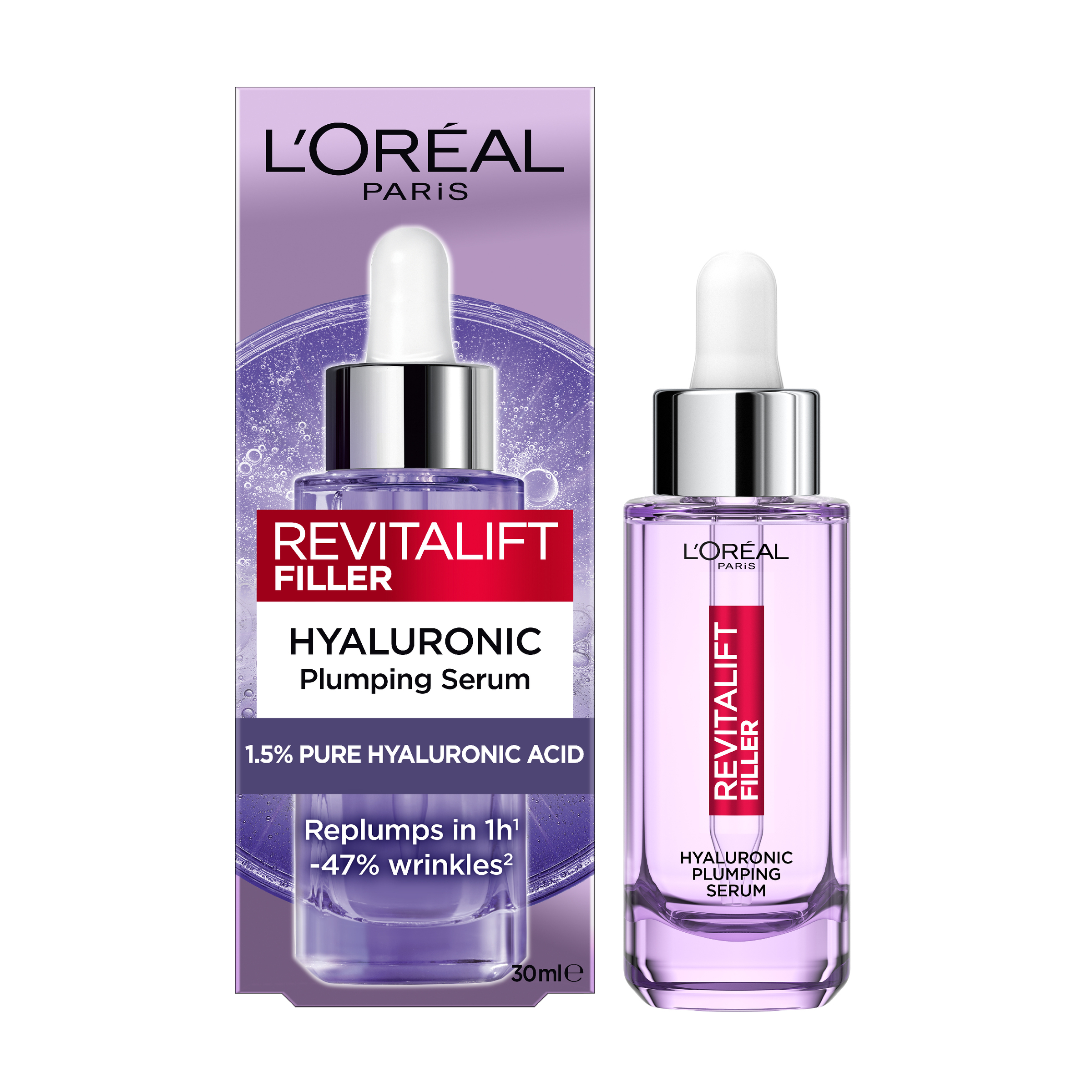 L'Oreal Paris Revitalift Filler 1.5% HA Anti-Wrinkle Serum 30ml - Image 1