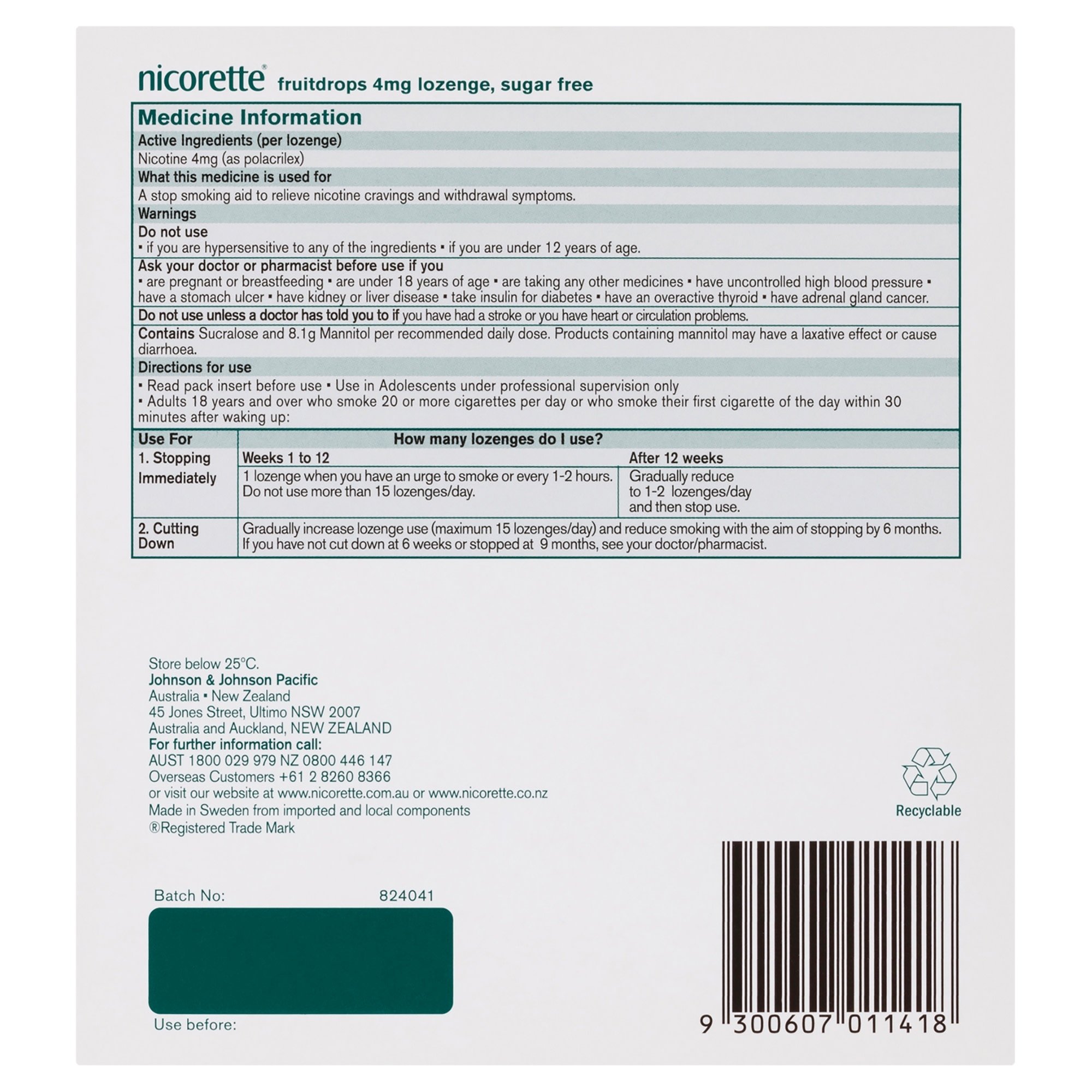 Nicorette Cooldrops Fresh Fruit 4mg - 160 lozenges - Image 2