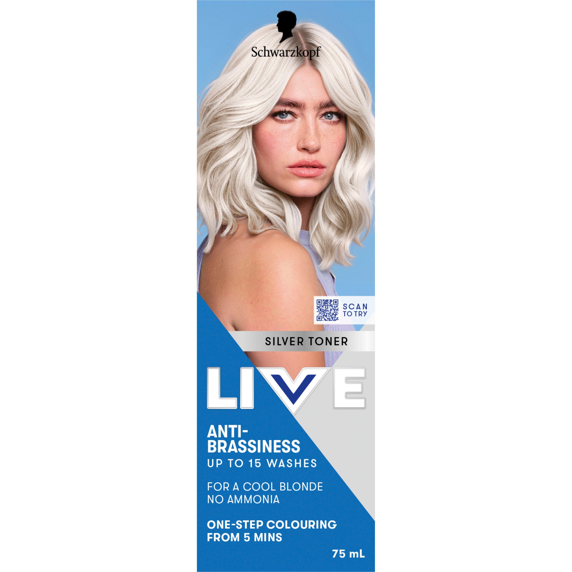 Schwarzkopf Live Colour Silver Toner 75ml - Image 1