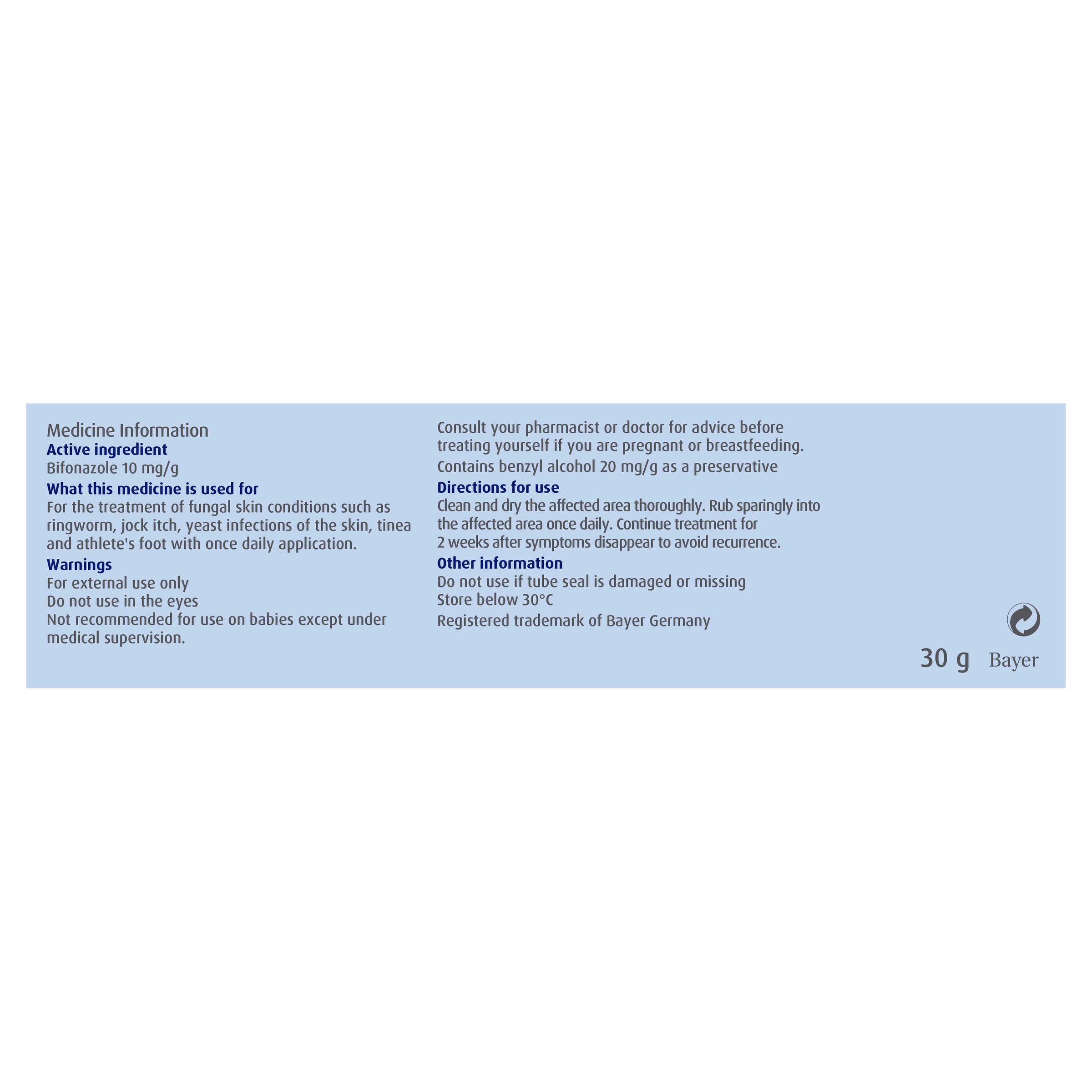 Canesten Bifonazole Once Daily Cream 30g - Image 2