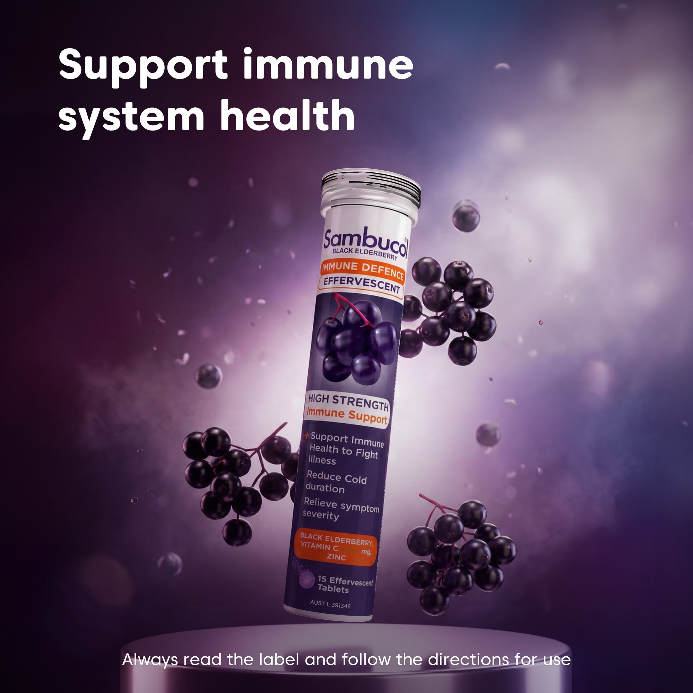 Sambucol Black Elderberry Immune Defence Effervescent 15 tablets - Image 4