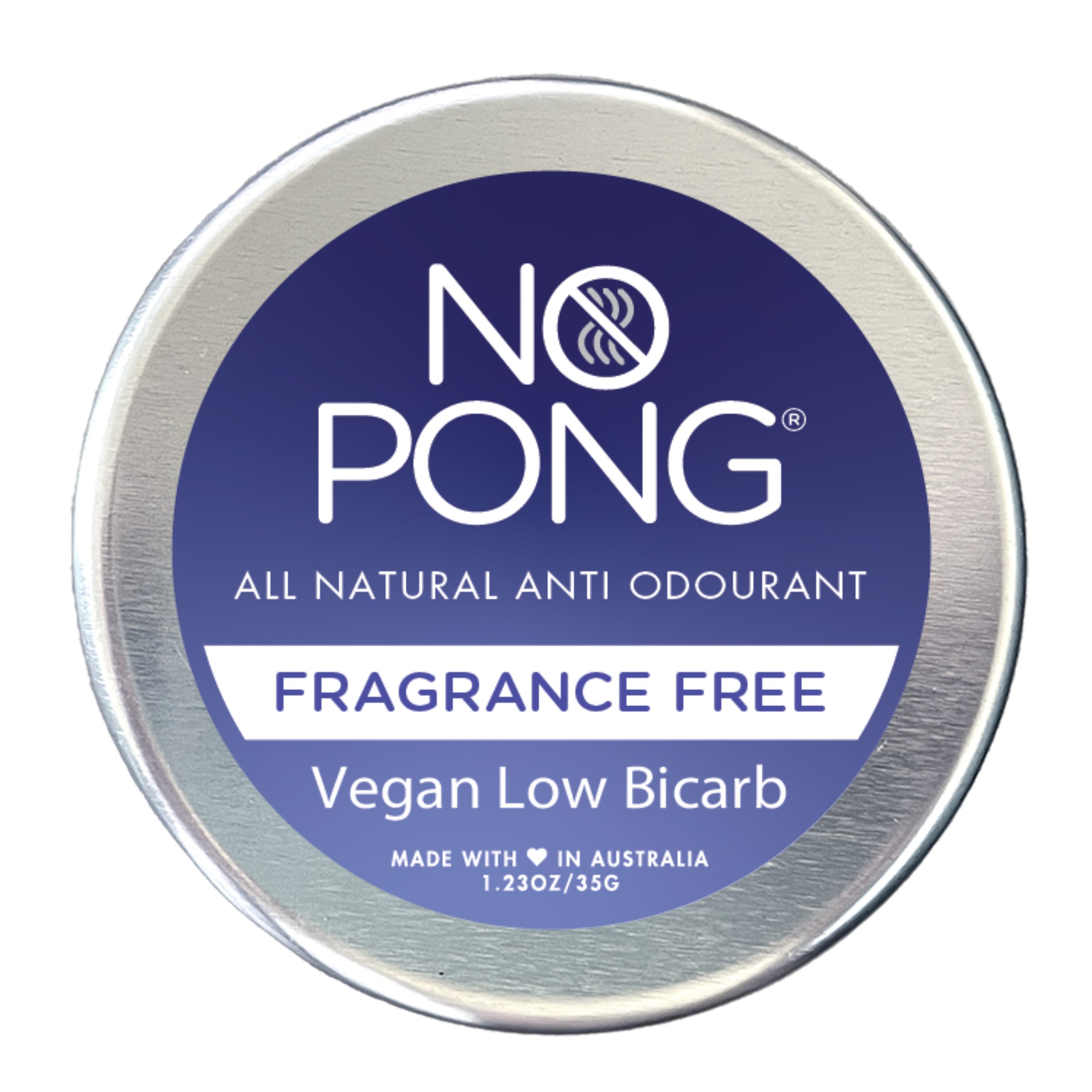 No Pong All Natural Anti Odourant Frangrance Free Vegan 35g - Image 1