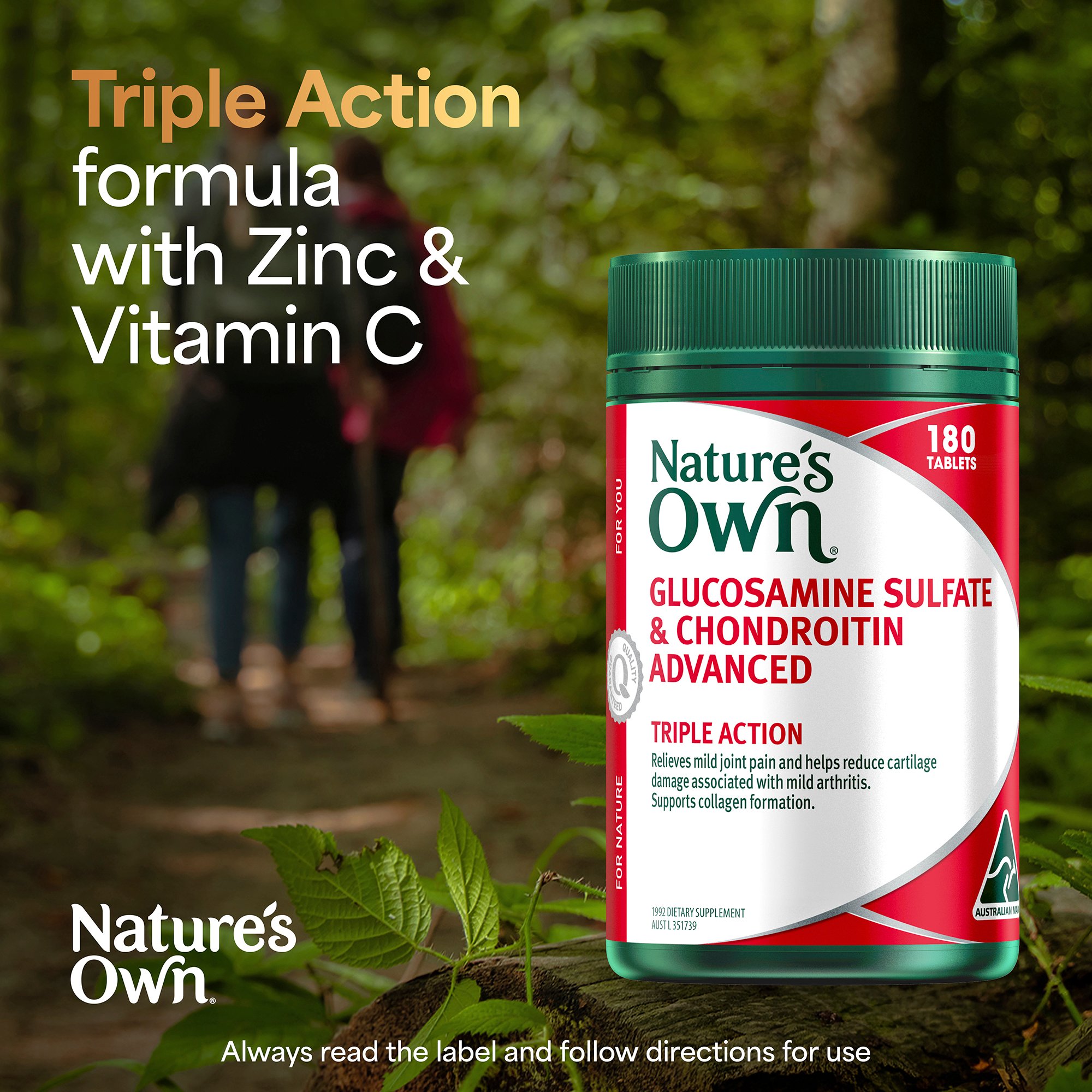 Nature's Own Glucosamine Sulfate & Chondroitin Advanced 180 tablets - Image 7