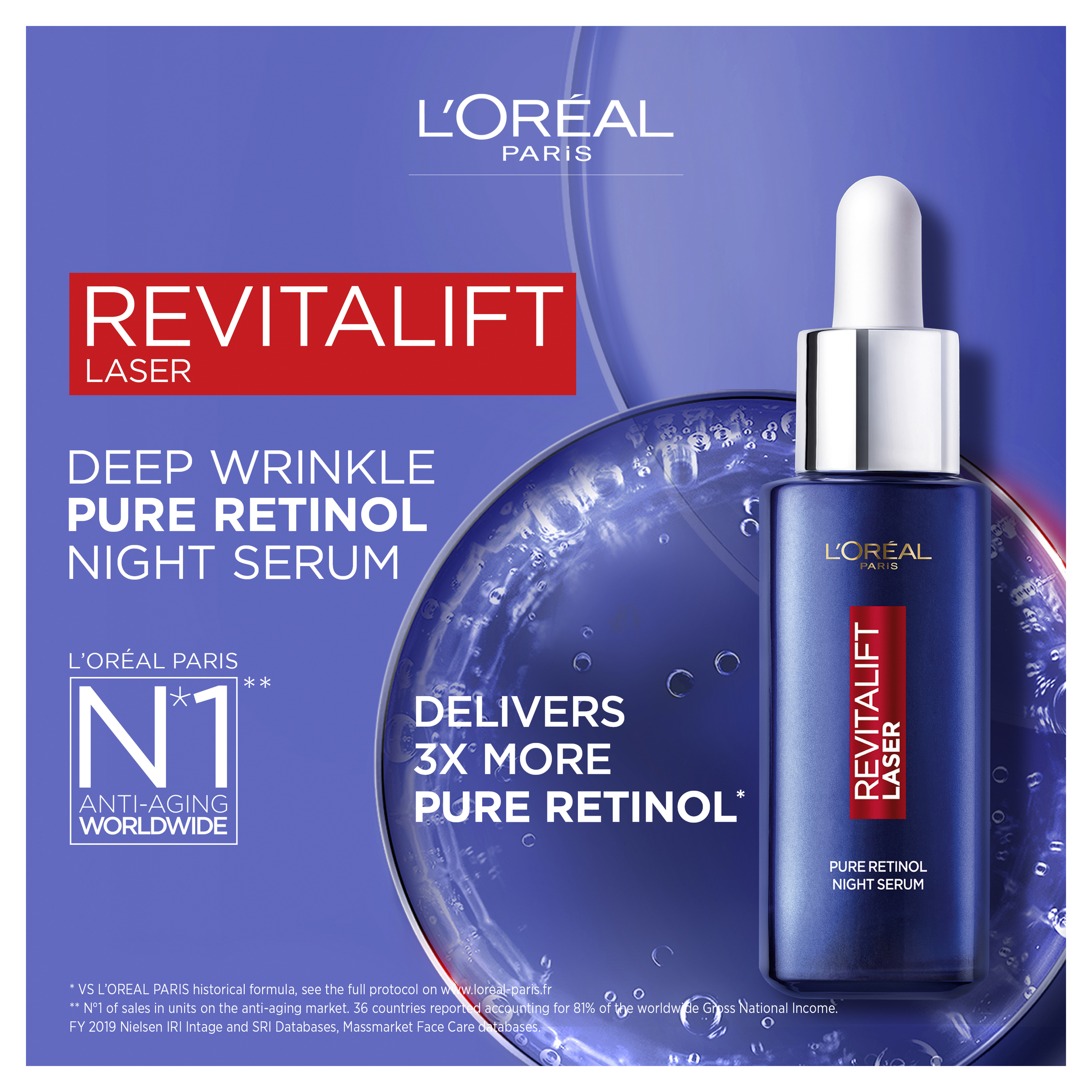 L'Oreal Paris Dermo-Expertise Revitalift Laser Retinol Night Serum 30ml - Image 5