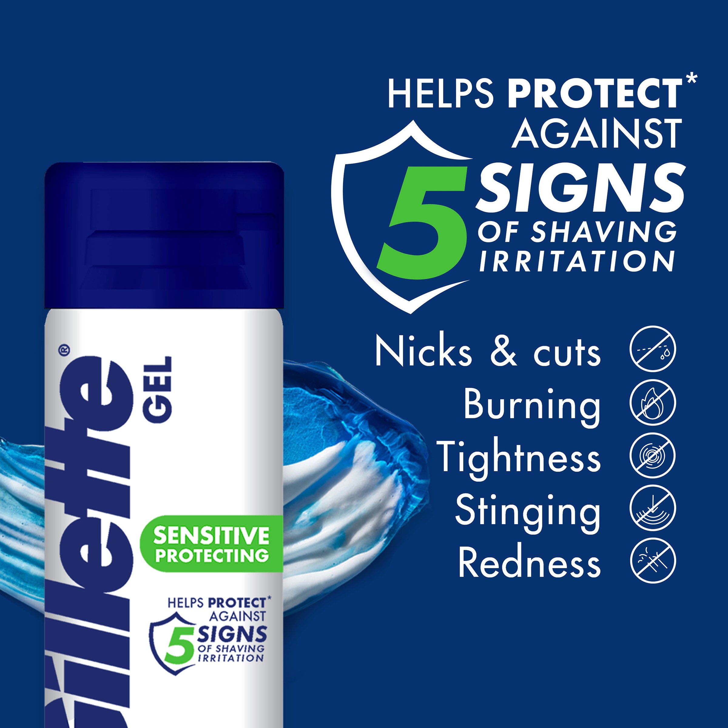 Gillette Sensitive Skin Soothing Shave Gel 195g - Image 6