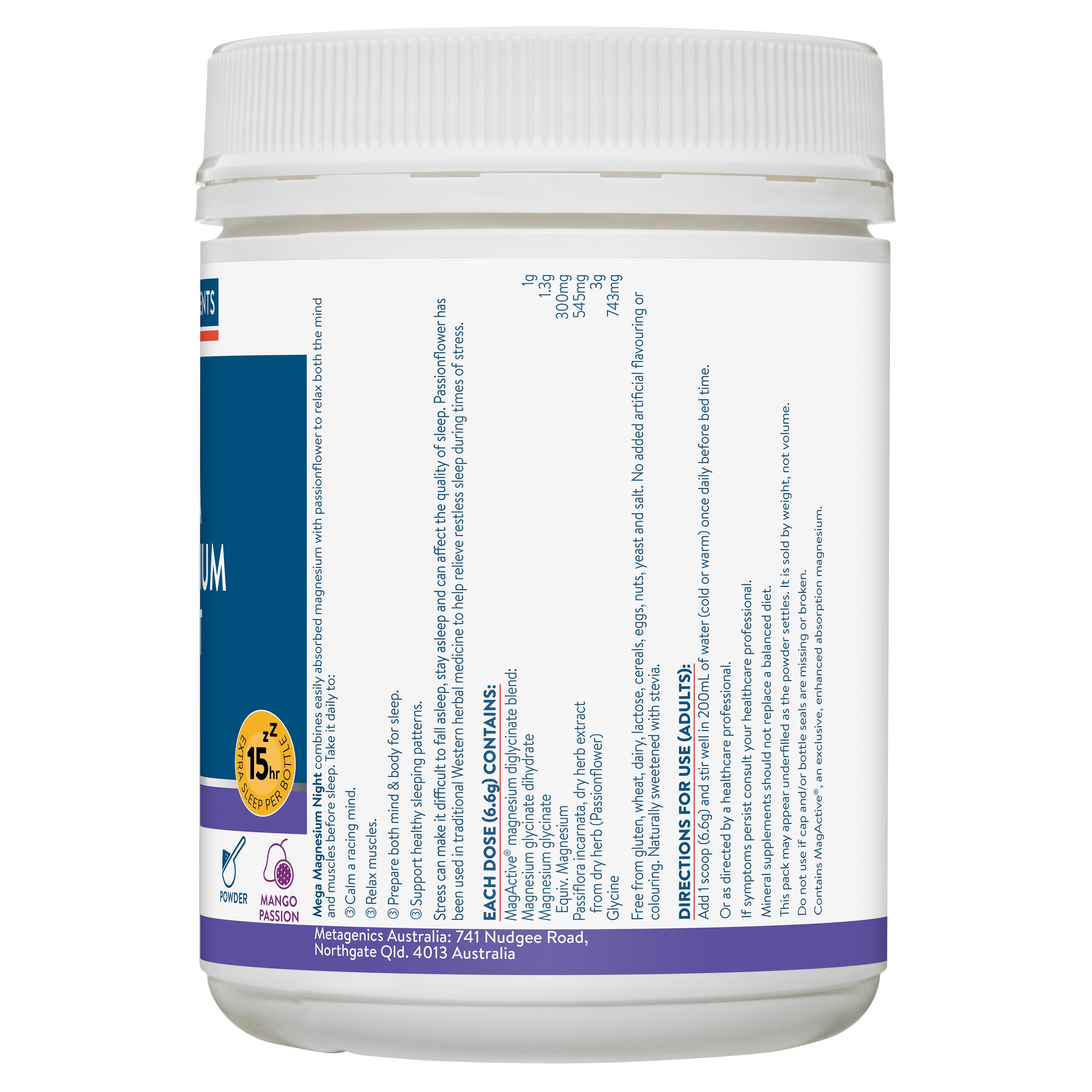 Ethical Nutrients Mega Magnesium Night Powder 272g - Image 2