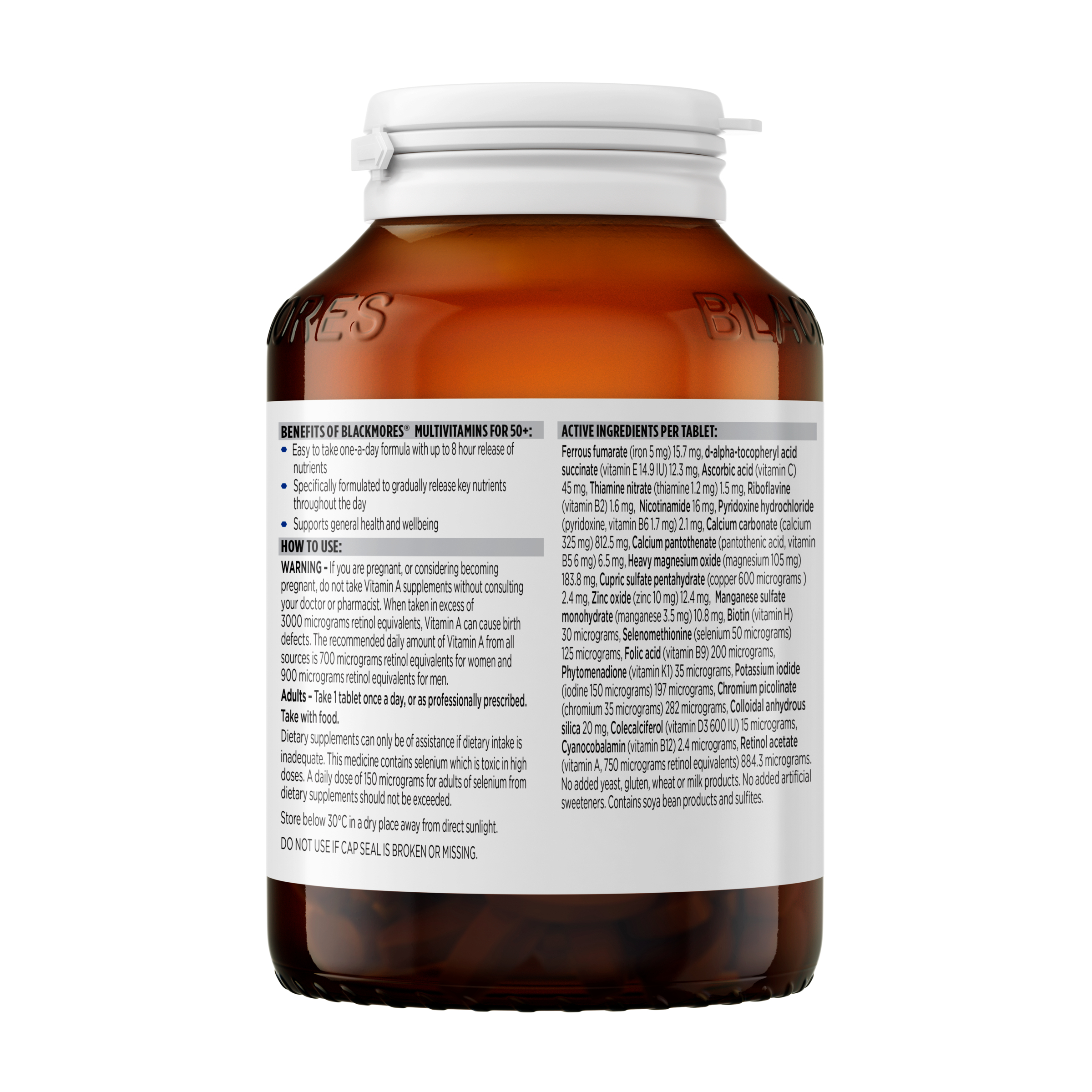 Blackmores Sustained Release Multivitamins For 50+ 90 tablets - Image 3