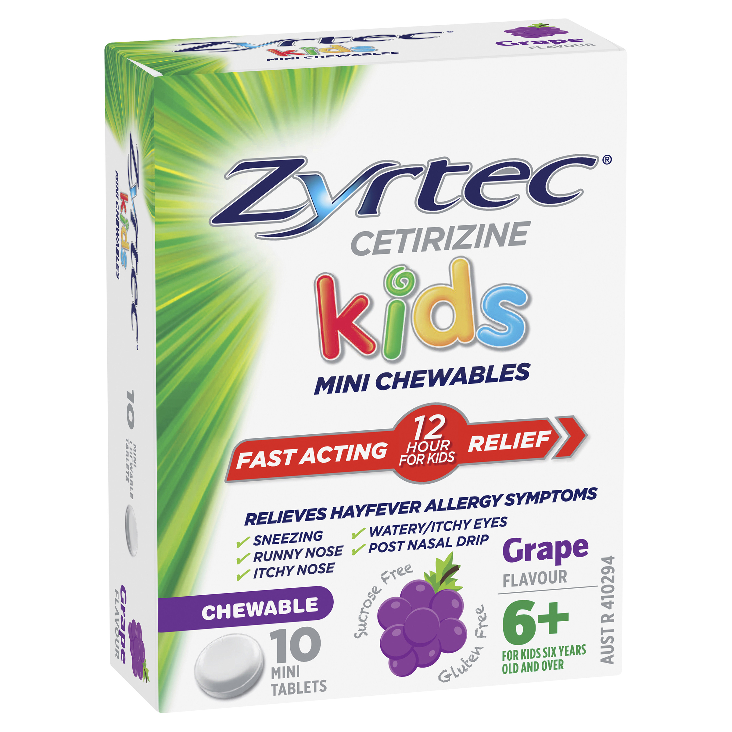 Zyrtec Kids Chewable Grape 5mg - 10 tablets - Image 9