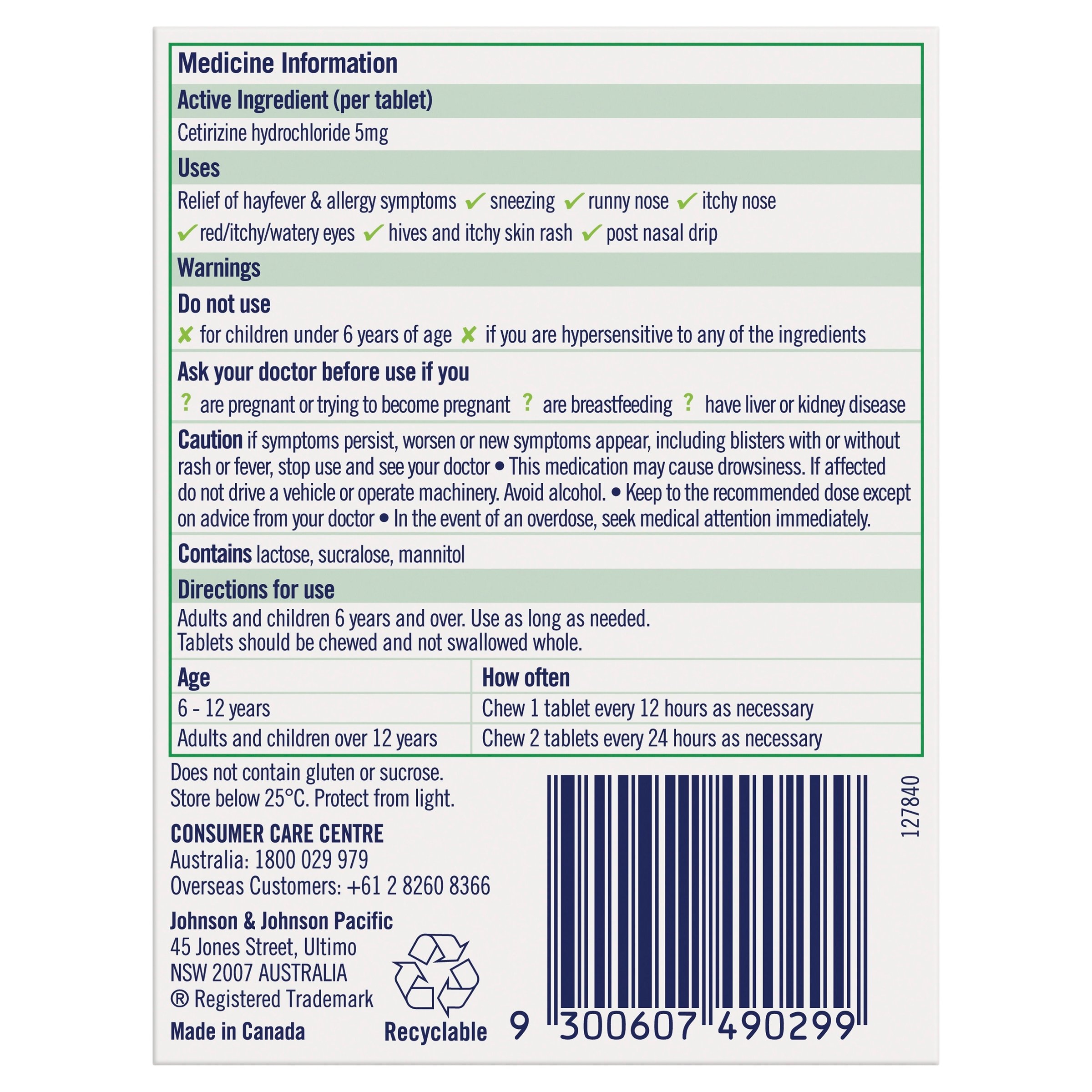 Zyrtec Kids Chewable Grape 5mg - 10 tablets - Image 2
