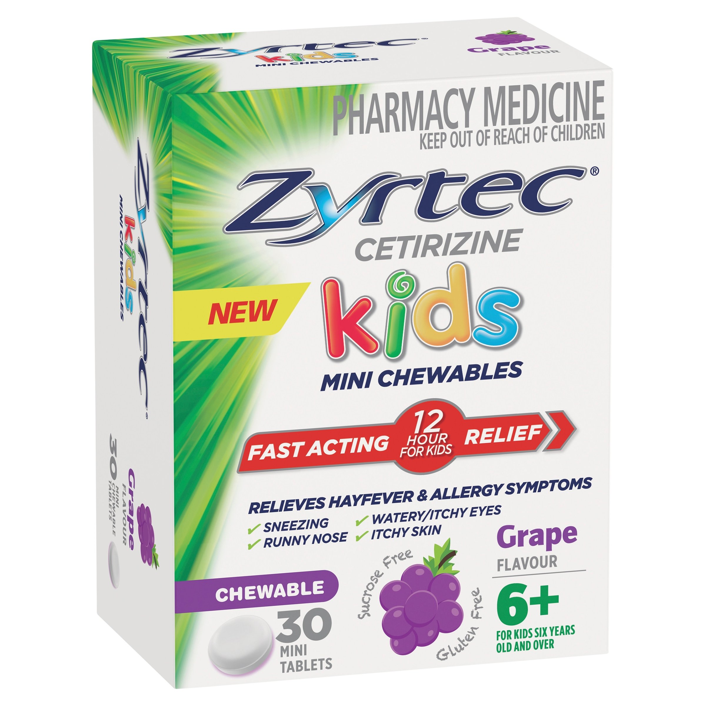 Zyrtec Kids Chewable Grape 5mg - 30 tablets - Image 8