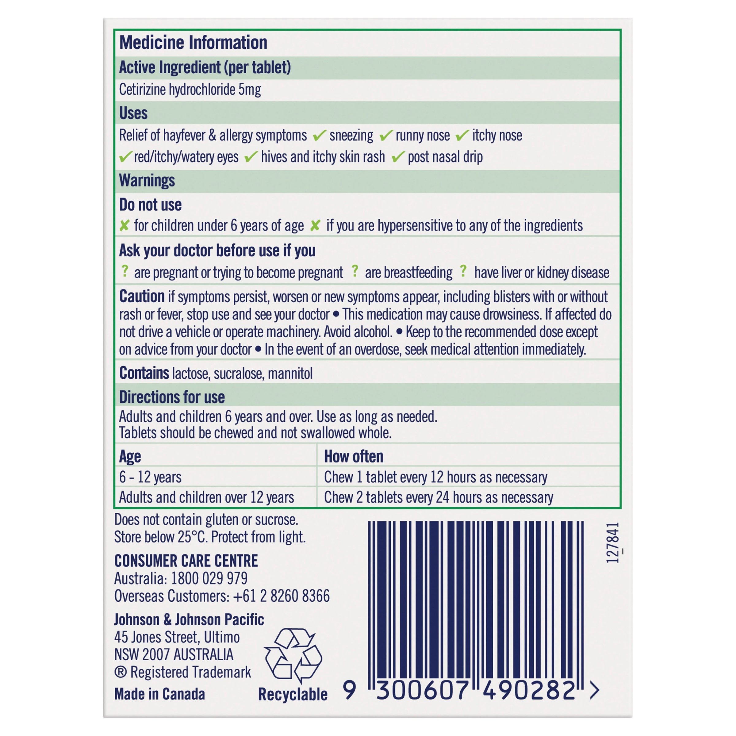 Zyrtec Kids Chewable Grape 5mg - 30 tablets - Image 2