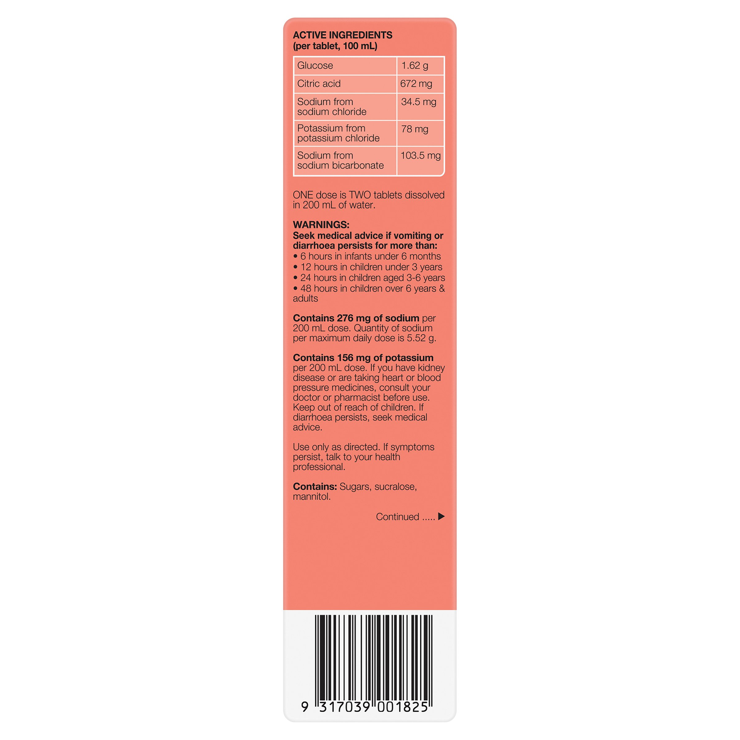 Hydralyte Effervescent Peach Crush 20 tablets - Image 2