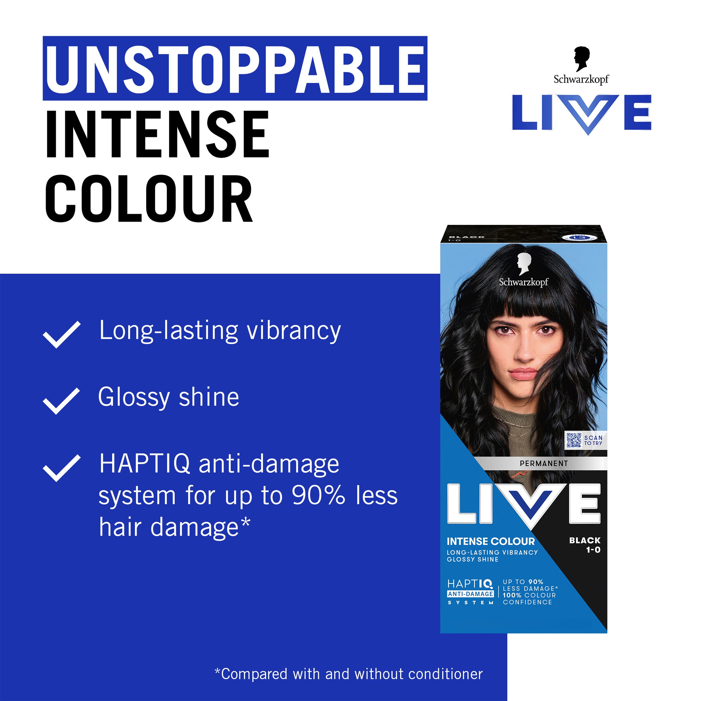 Schwarzkopf Live Colour Permanent 1.0 Black 200g - Image 7