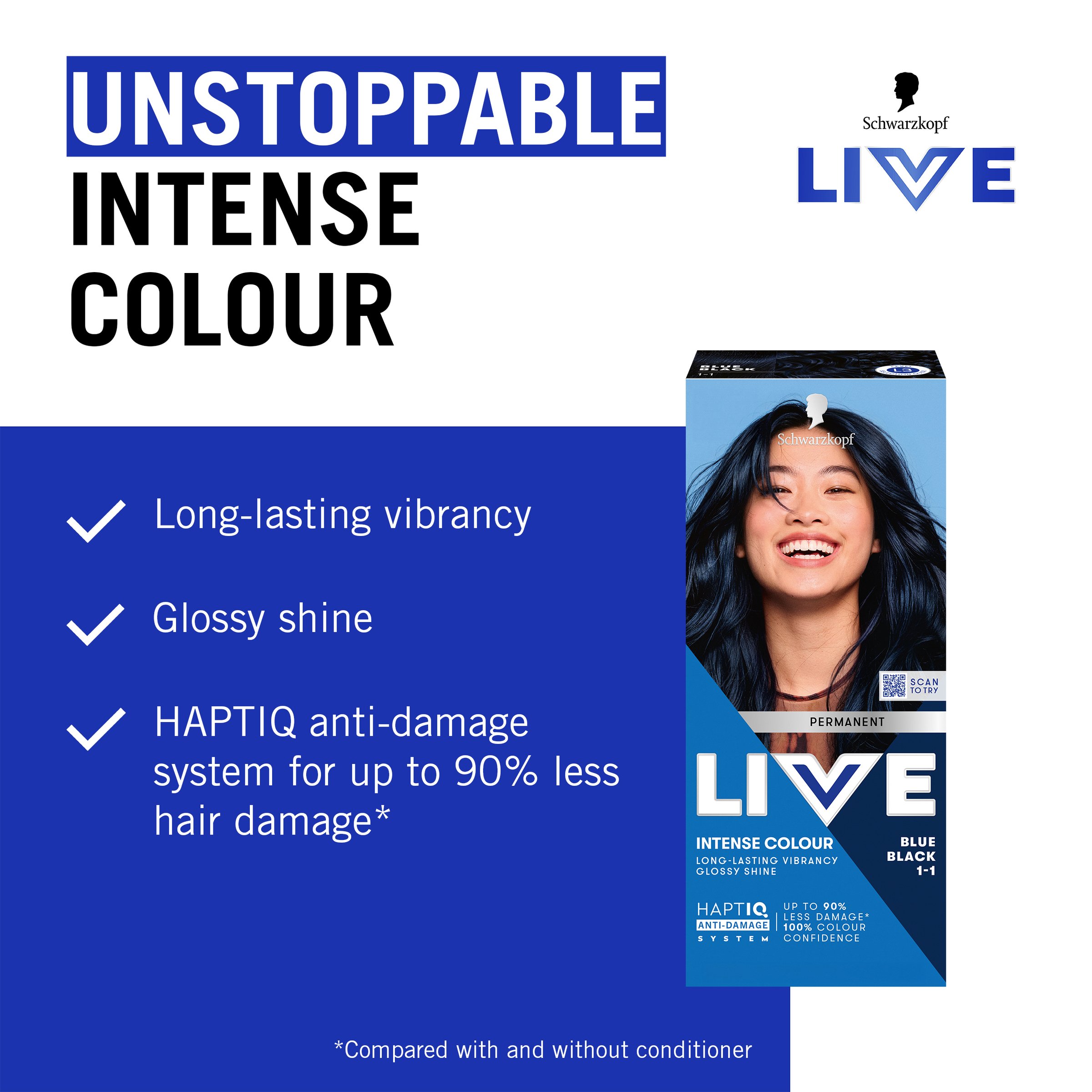 Schwarzkopf Live Colour Perm 1.1 Blue Black 200g - Image 8