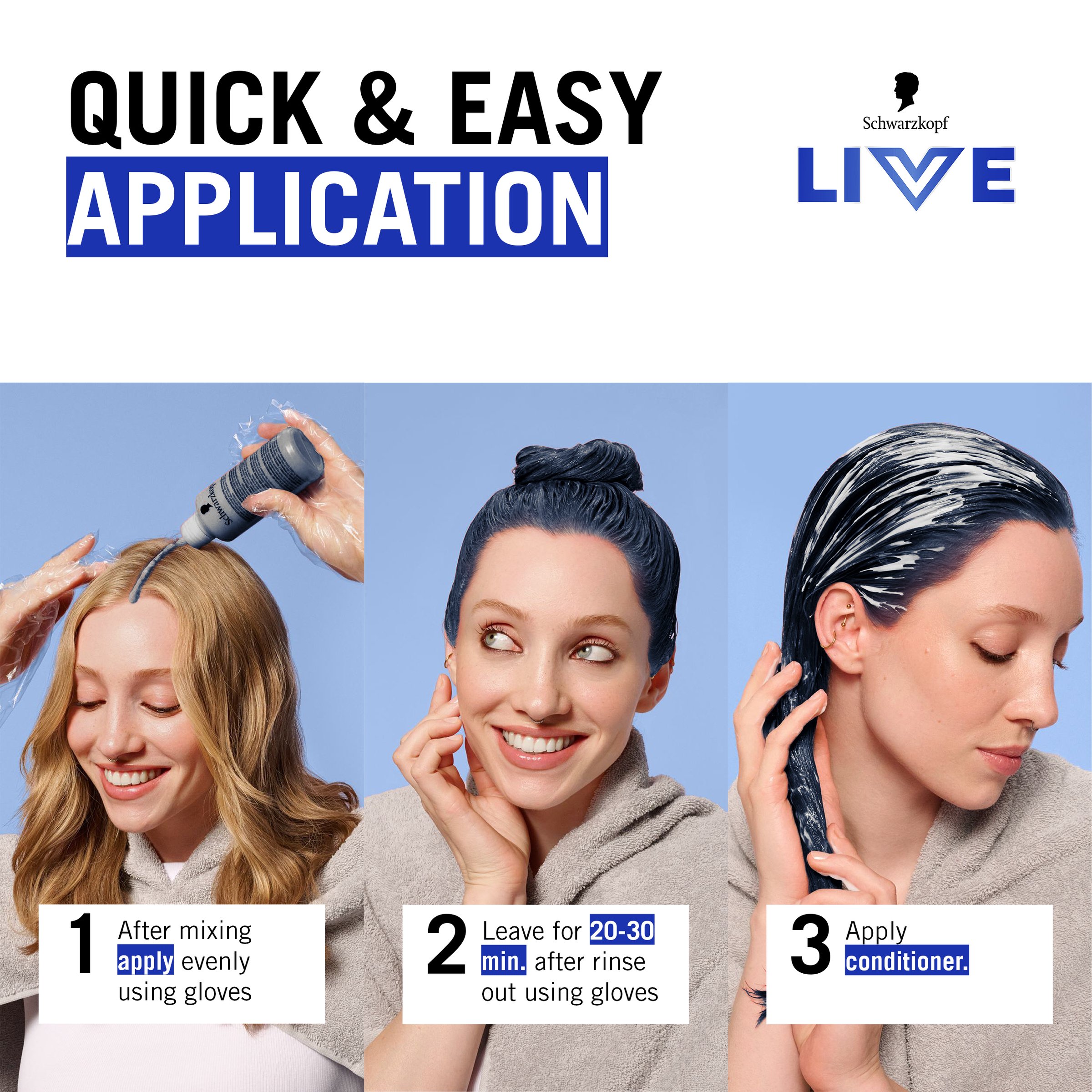 Schwarzkopf Live Colour Perm 1.1 Blue Black 200g - Image 10