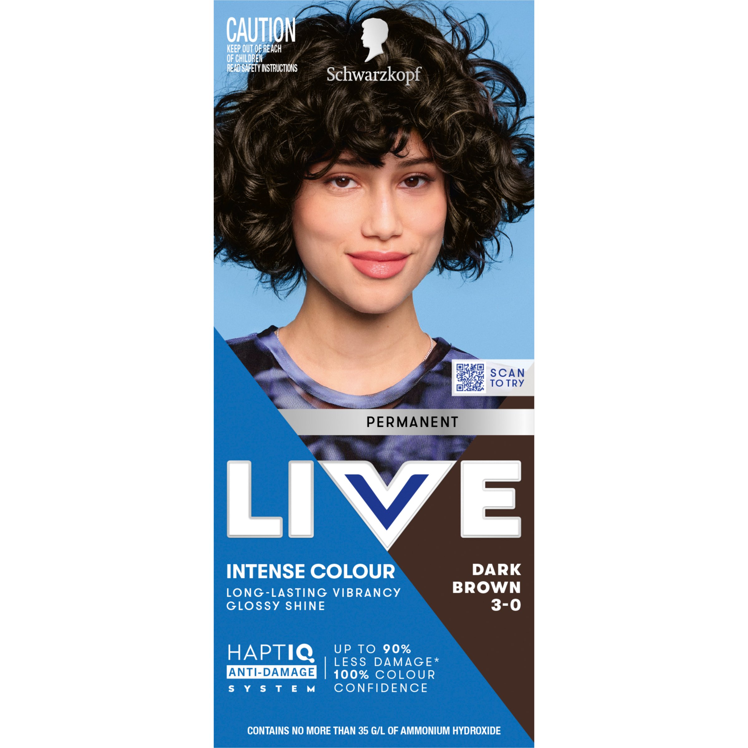Schwarzkopf Live Colour Perm 3.0 Dark Brown 200g - Image 1