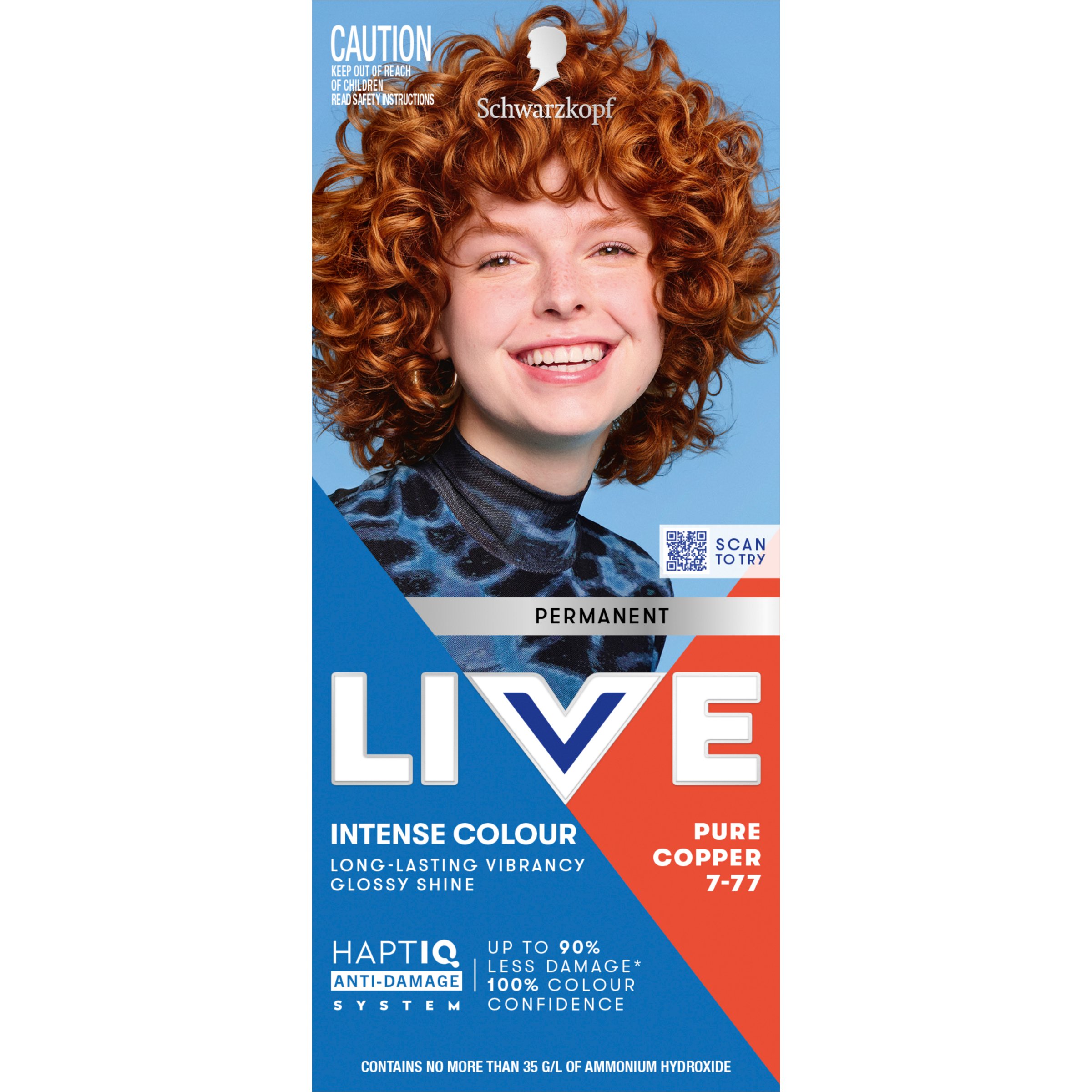 Schwarzkopf Live Colour Perm 7.77 Pure Copper 200g - Image 1