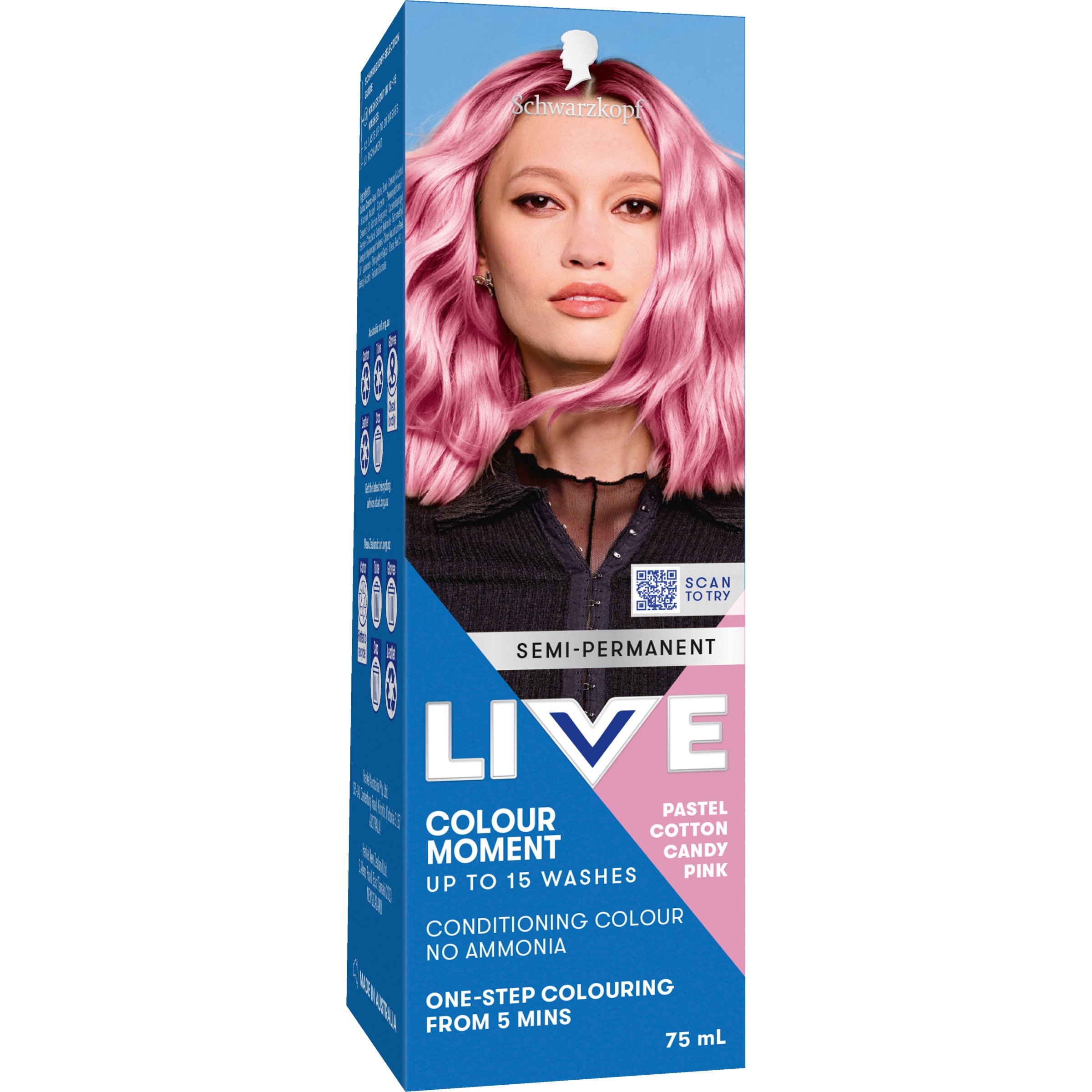 Schwarzkopf Live Colour Pastels Cotton Candy Pink 75ml - Image 11