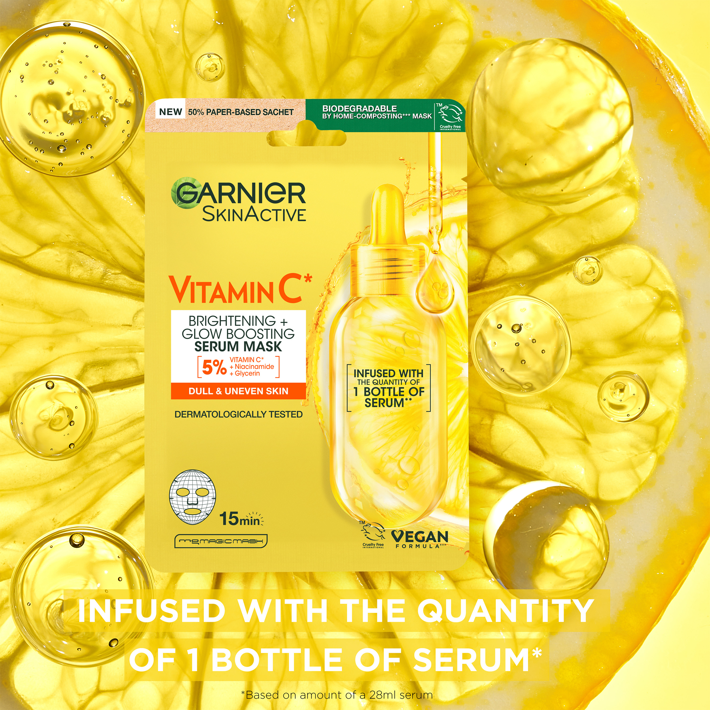 Garnier Vitamin C Hydrabomb Tissue Mask 28g - Image 3