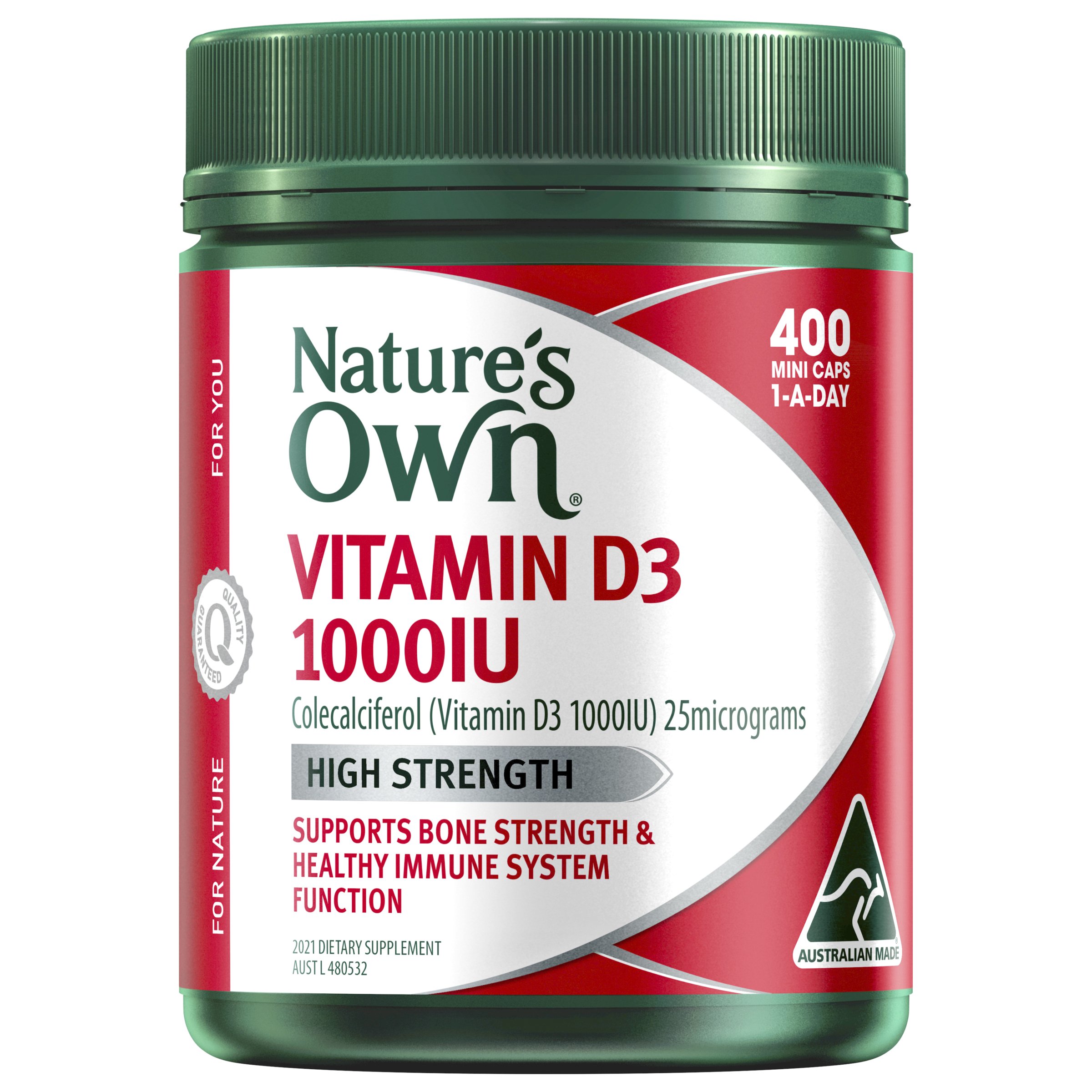 Nature's Own Vitamin D 1000IU - 400 capsules - Image 1