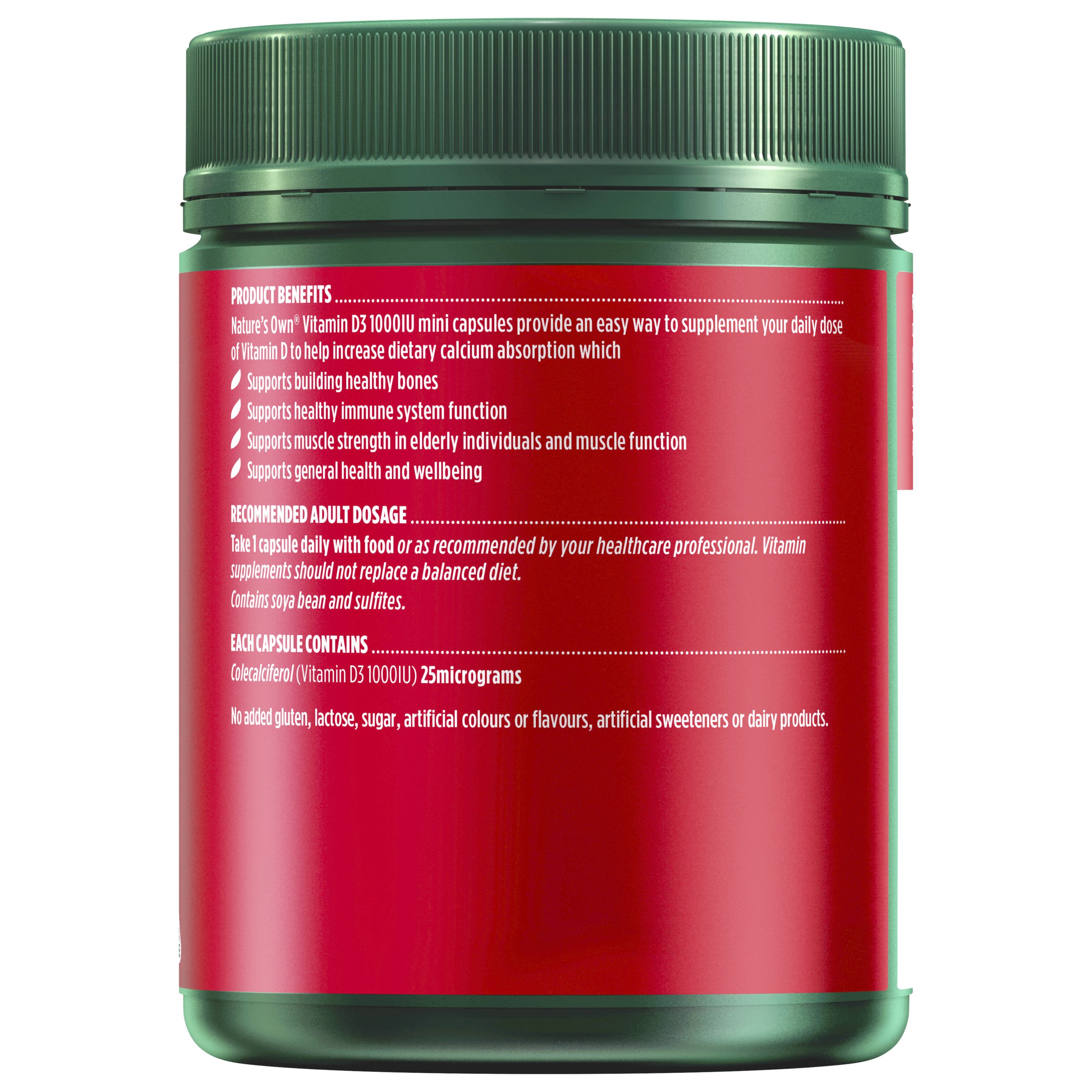 Nature's Own Vitamin D 1000IU - 400 capsules - Image 2