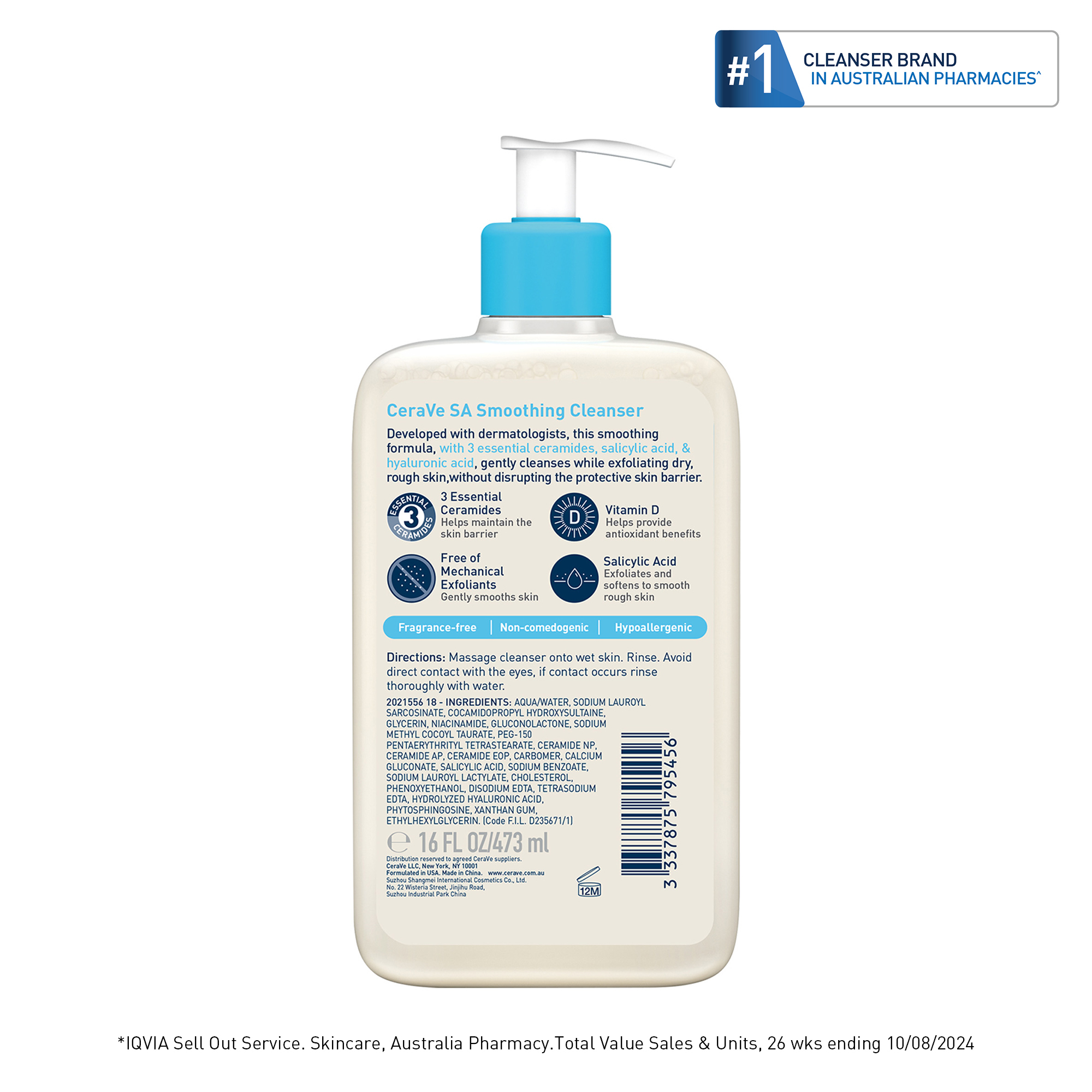CeraVe SA Smoothing Cleanser 473ml - Image 2