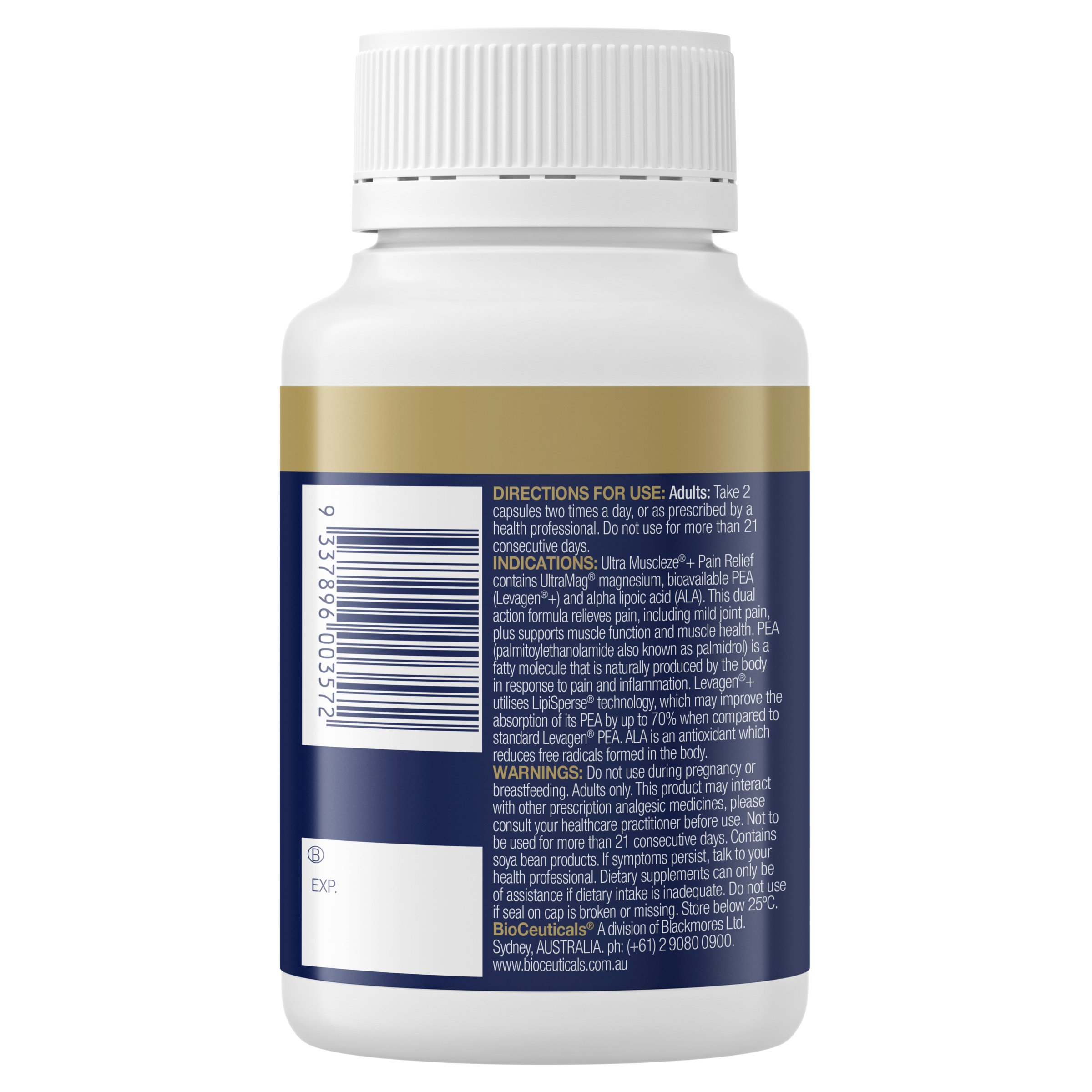 BioCeuticals Ultra Muscle + Pain Relief 56 capsules - Image 3