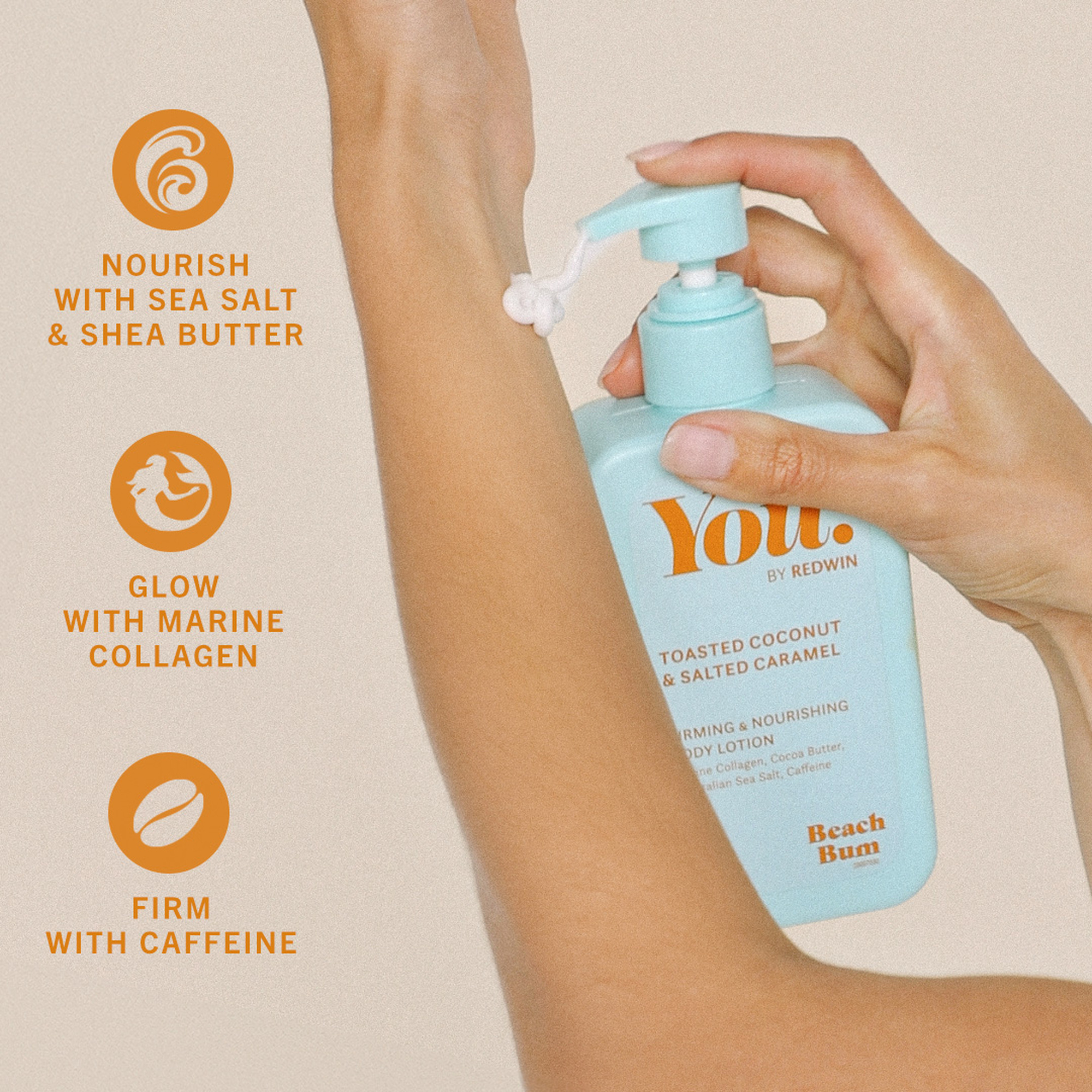 You By Redwin Beach Bum Toasted Coconut & Salted Caramel Body Lotion 350ml - Image 5