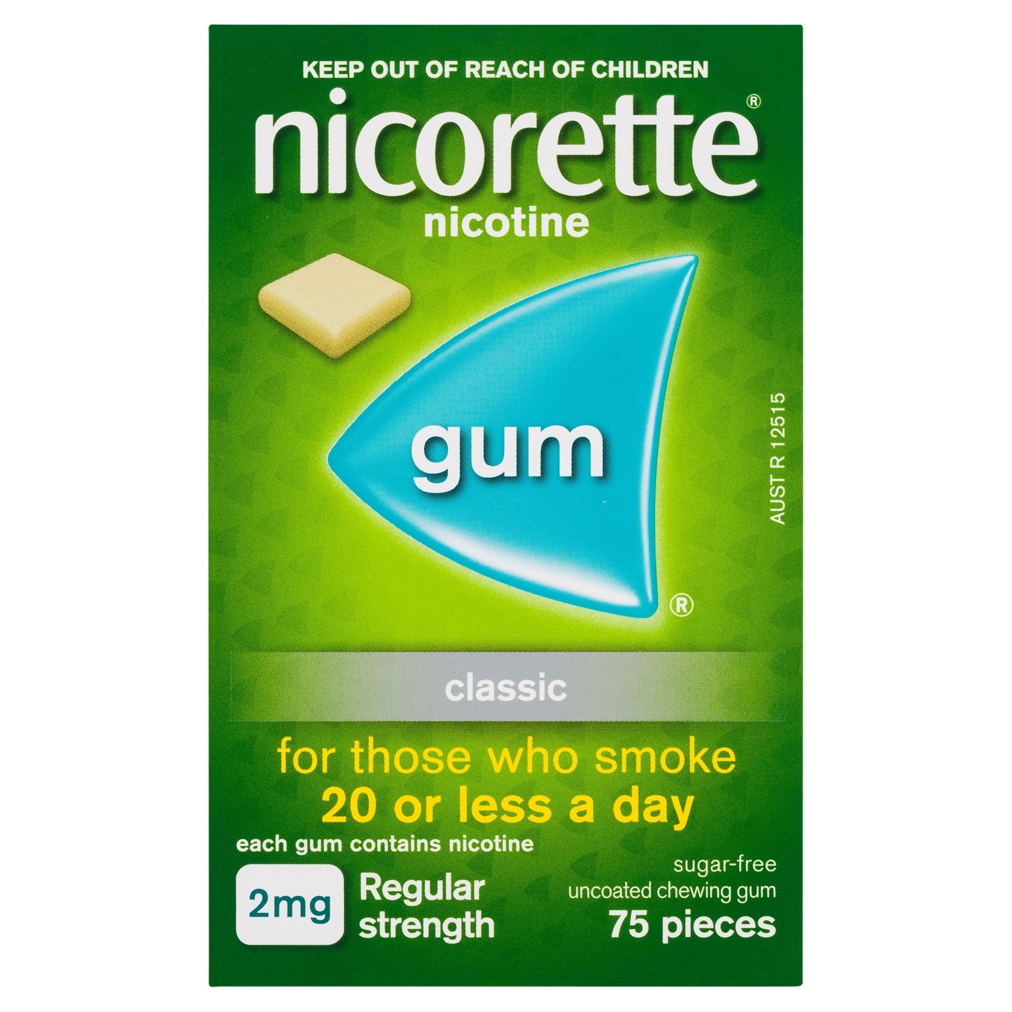 Nicorette Gum Classic 2mg 75 pieces - Image 1