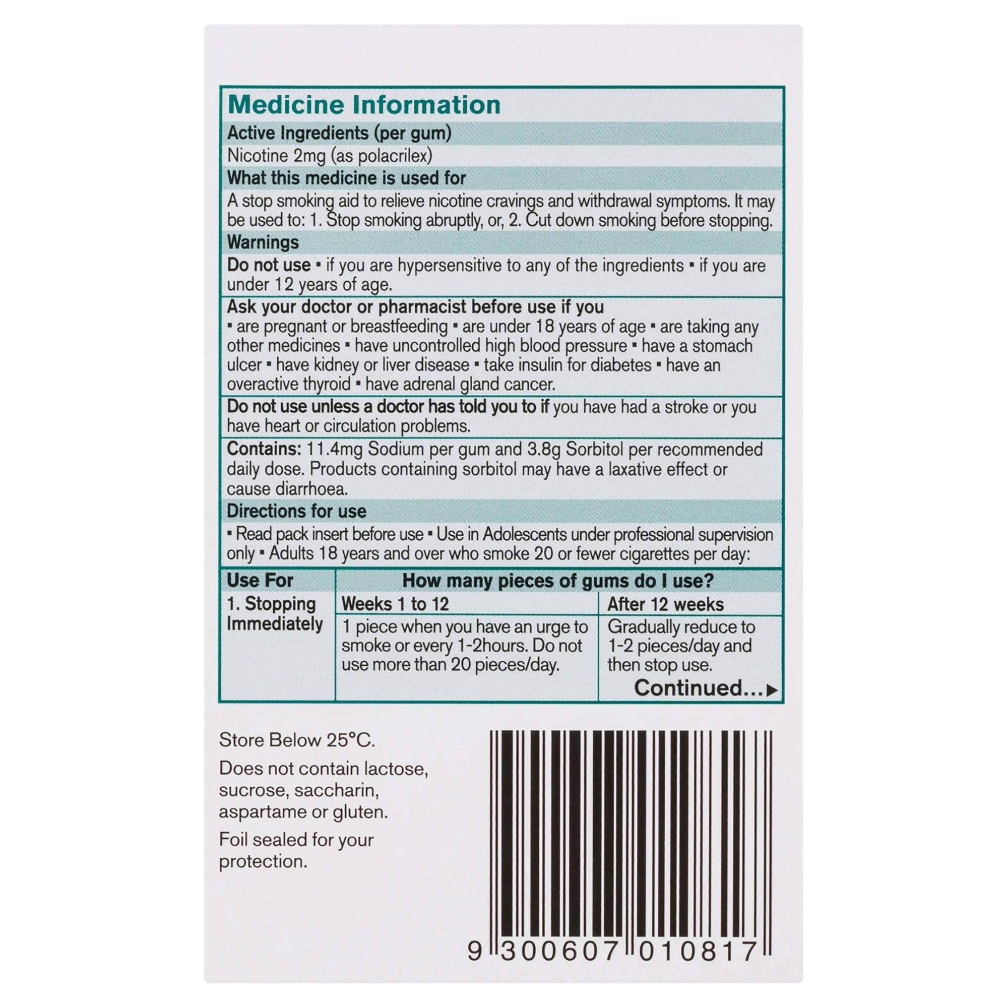Nicorette Gum Classic 2mg 75 pieces - Image 2