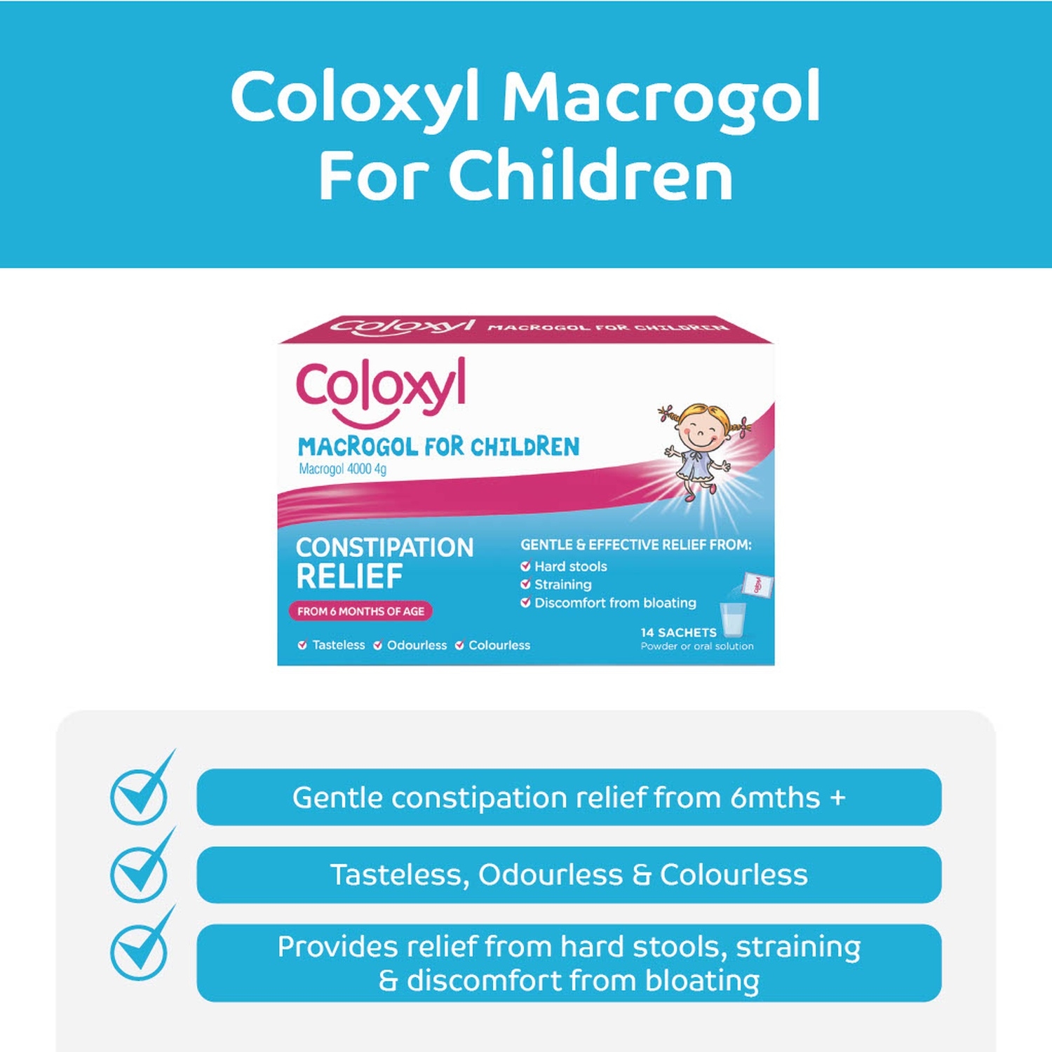 Coloxyl Macrogol For Children 4g Powder 14 sachets - Image 10